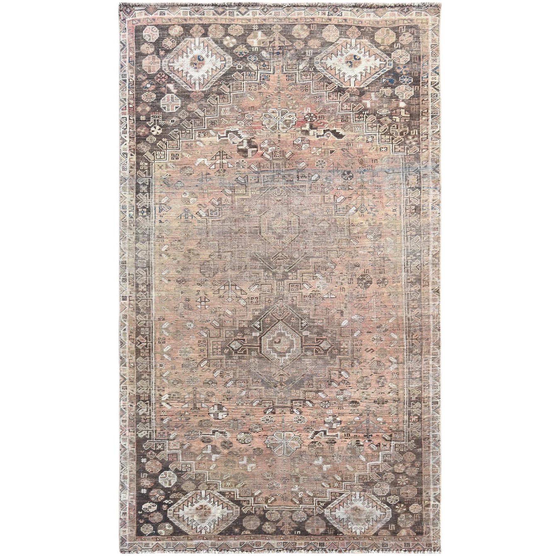 Fetneh Collection And Vintage Overdyed Collection Hand Knotted Brown Rug No: 1121244