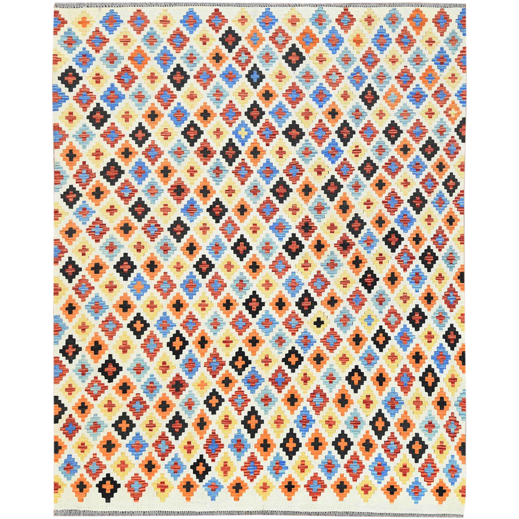Fine Kilim Collection Hand Woven Ivory Rug No: 1121252