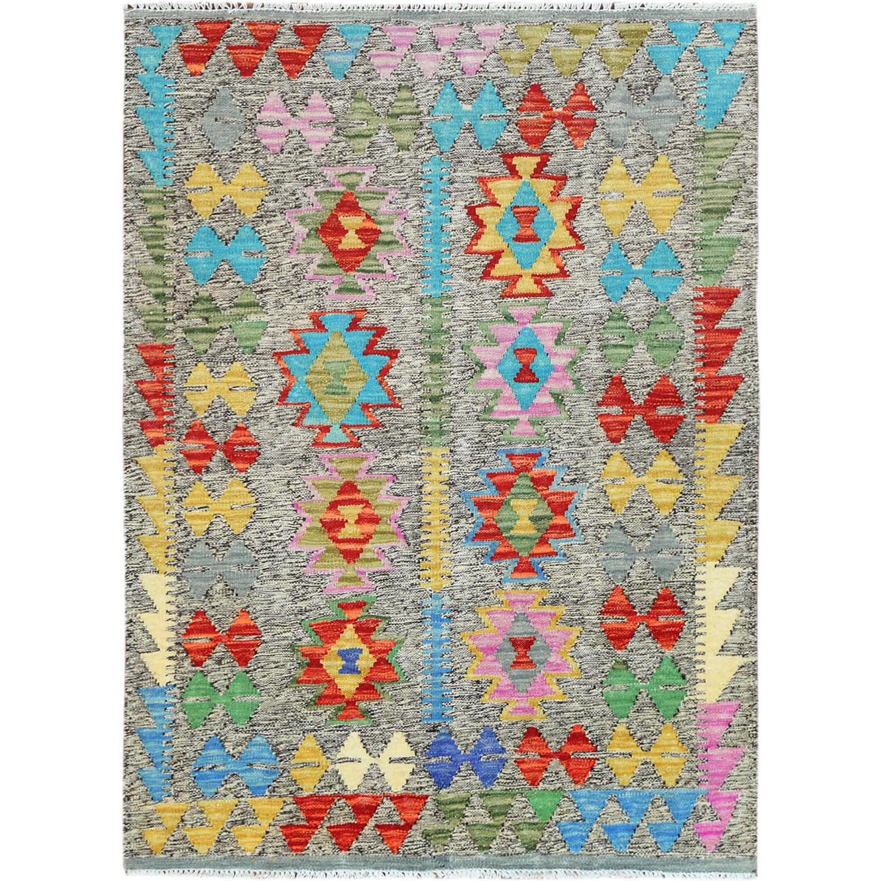 Fine Kilim Collection Hand Woven Green Rug No: 1121298