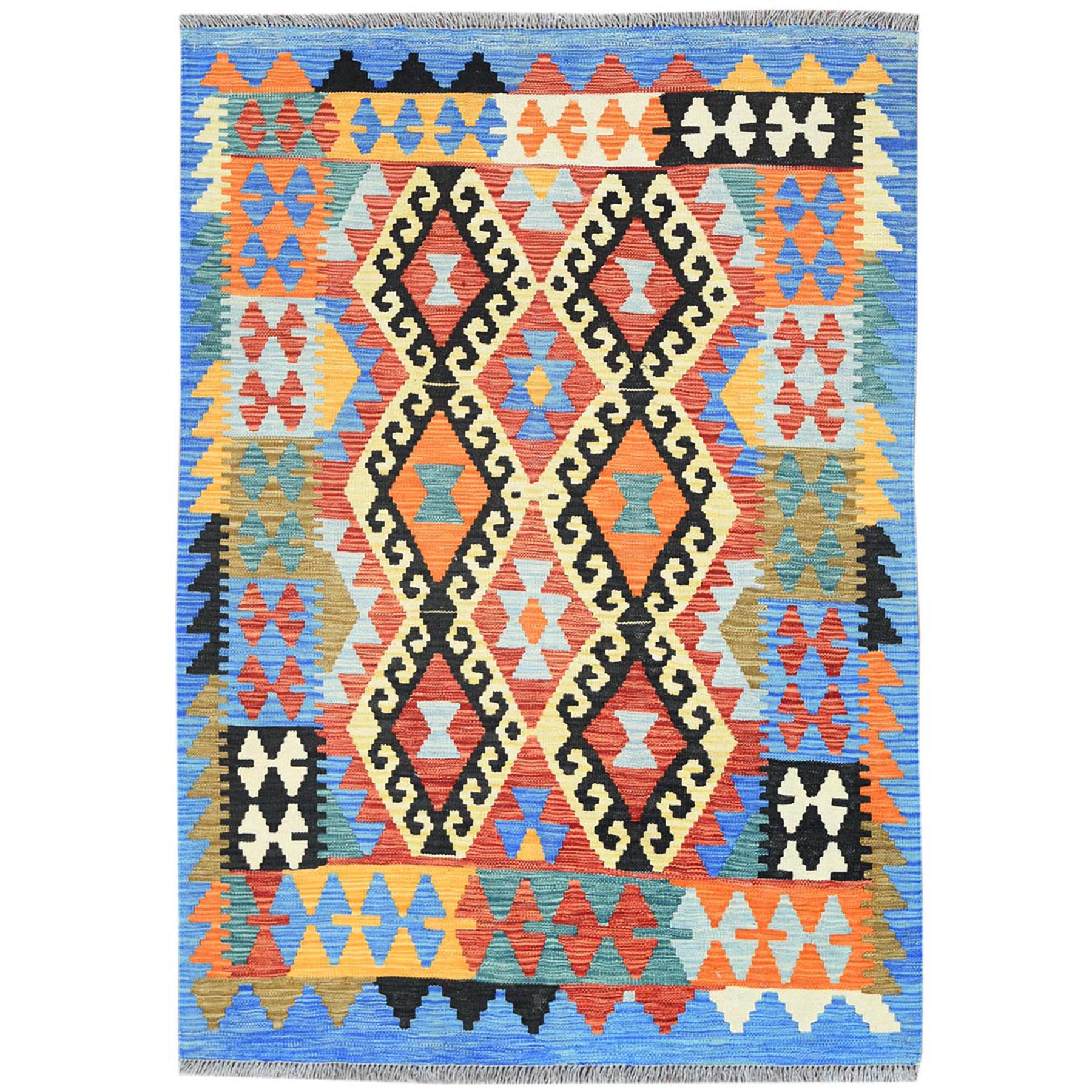 Fine Kilim Collection Hand Woven Orange Rug No: 1121306