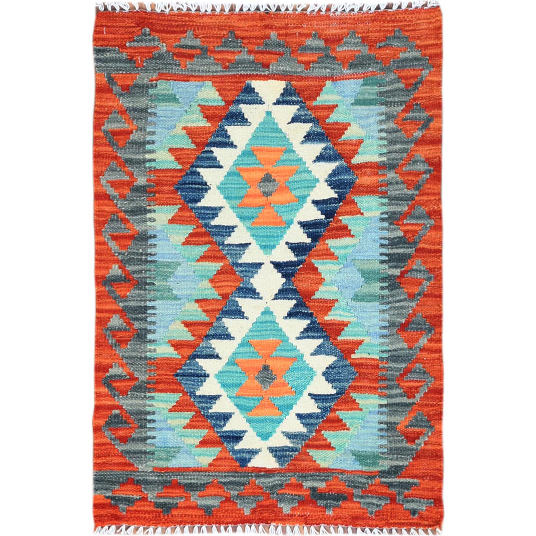 Fine Kilim Collection Hand Woven Green Rug No: 1121326
