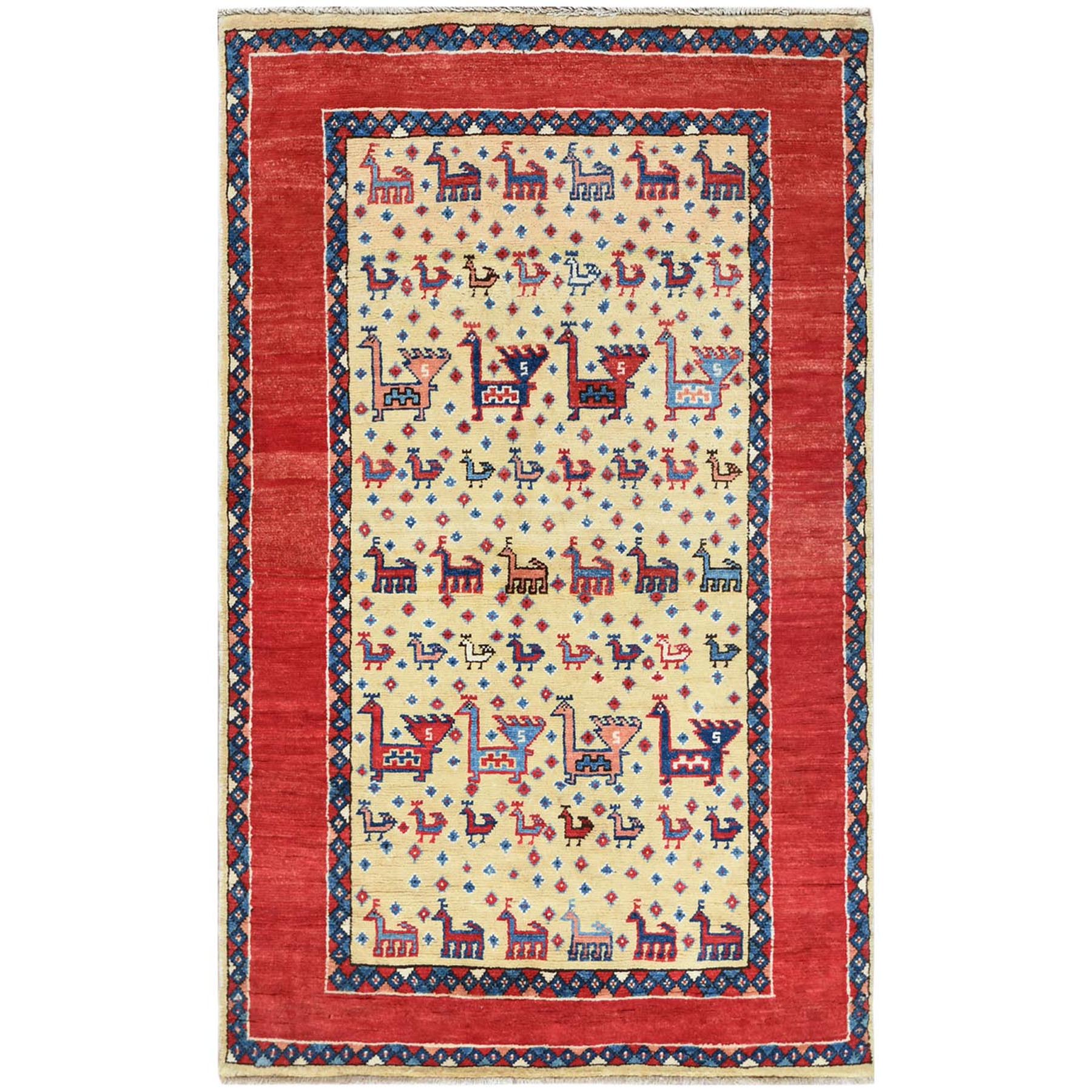 Caucasian Collection Hand Knotted Ivory Rug No: 1121470