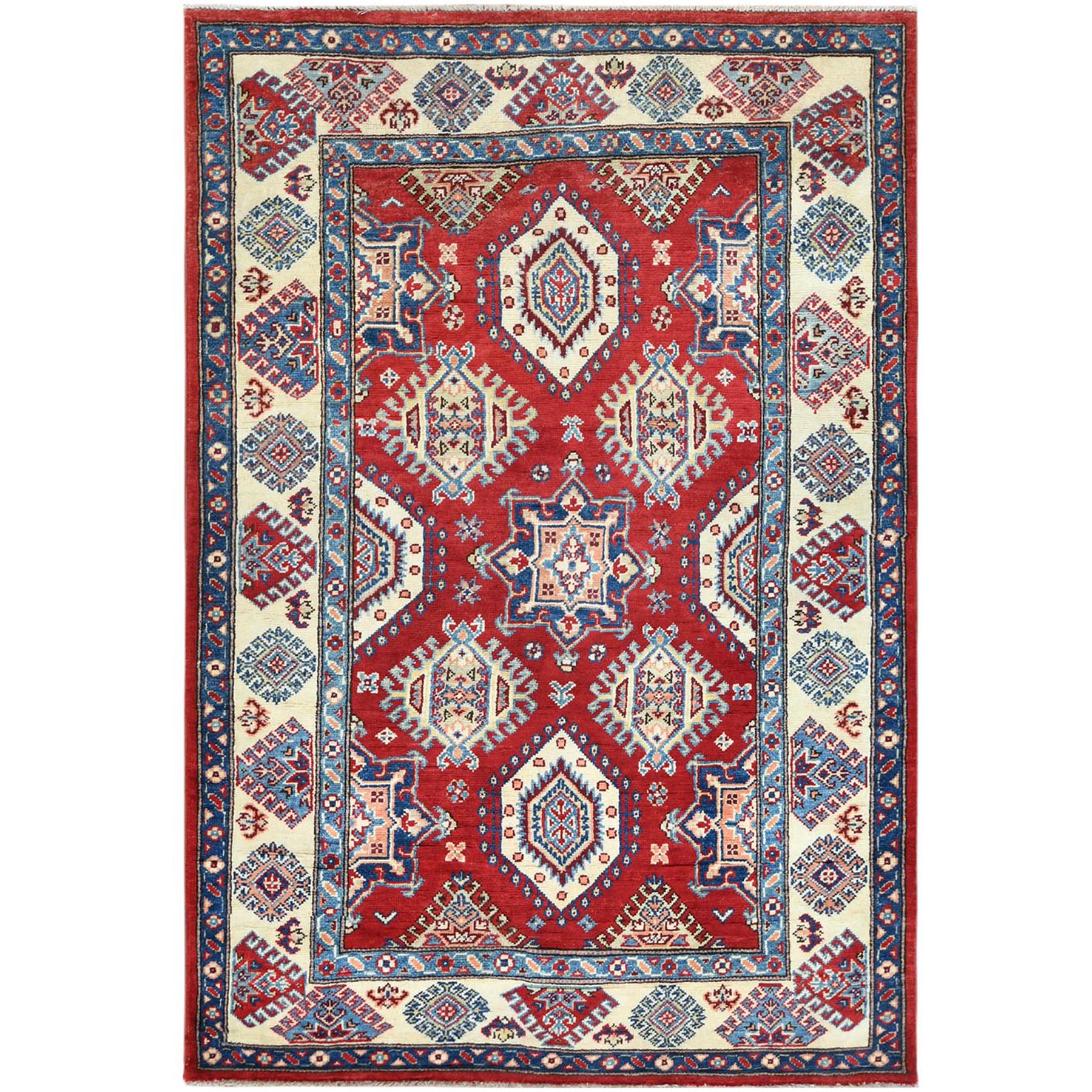 Caucasian Collection Hand Knotted Red Rug No: 1121482