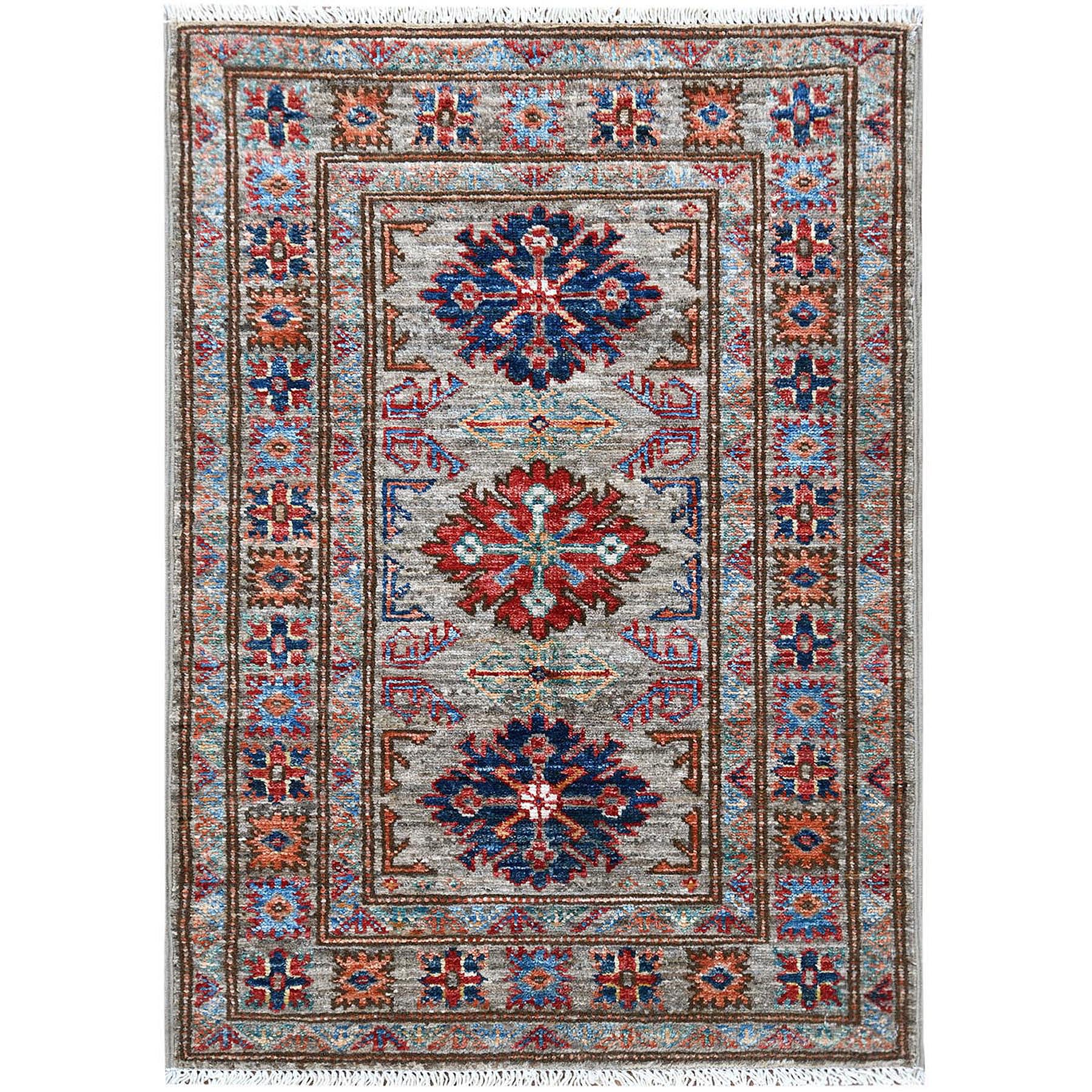 Caucasian Collection Hand Knotted Grey Rug No: 1121574