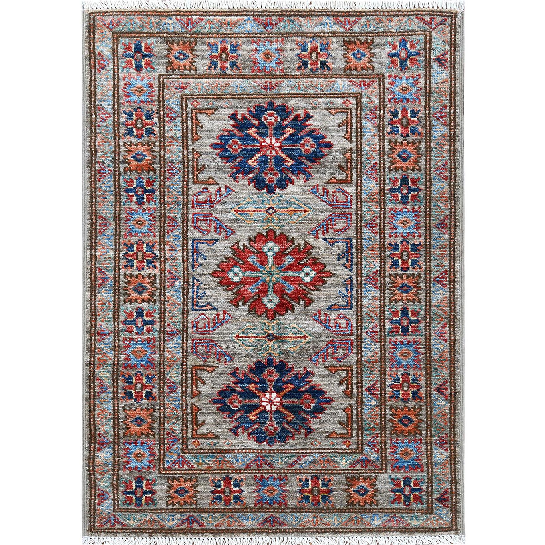 Caucasian Collection Hand Knotted Grey Rug No: 1121576
