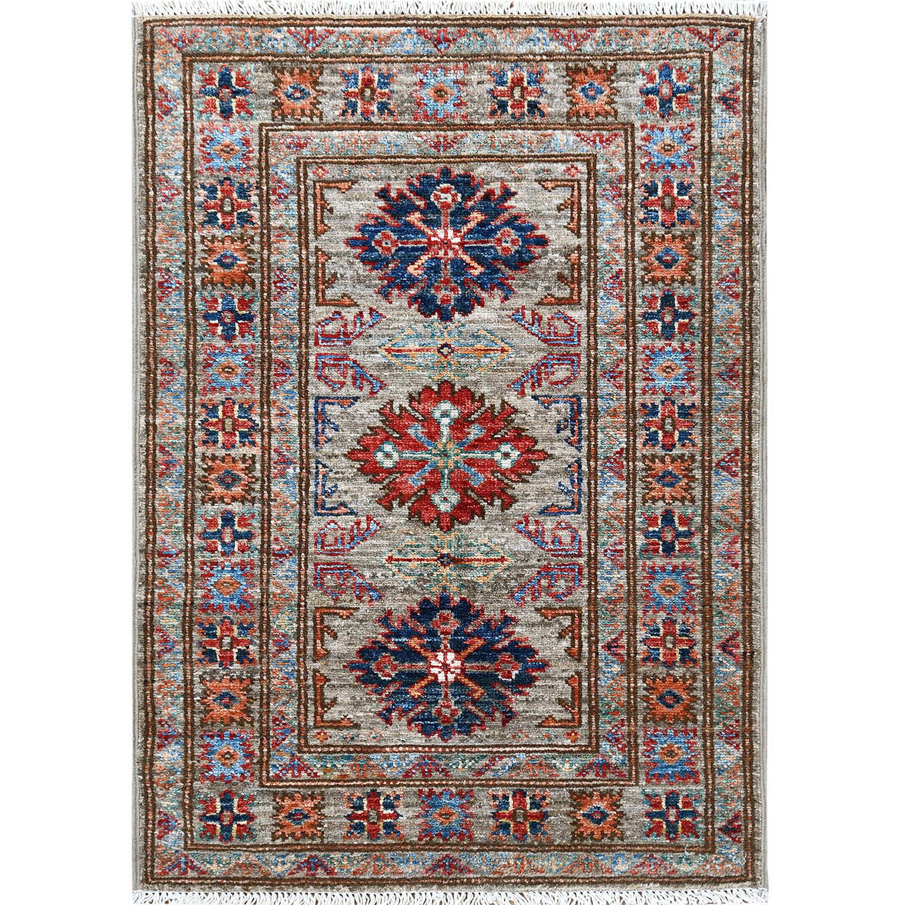 Caucasian Collection Hand Knotted Grey Rug No: 1121580