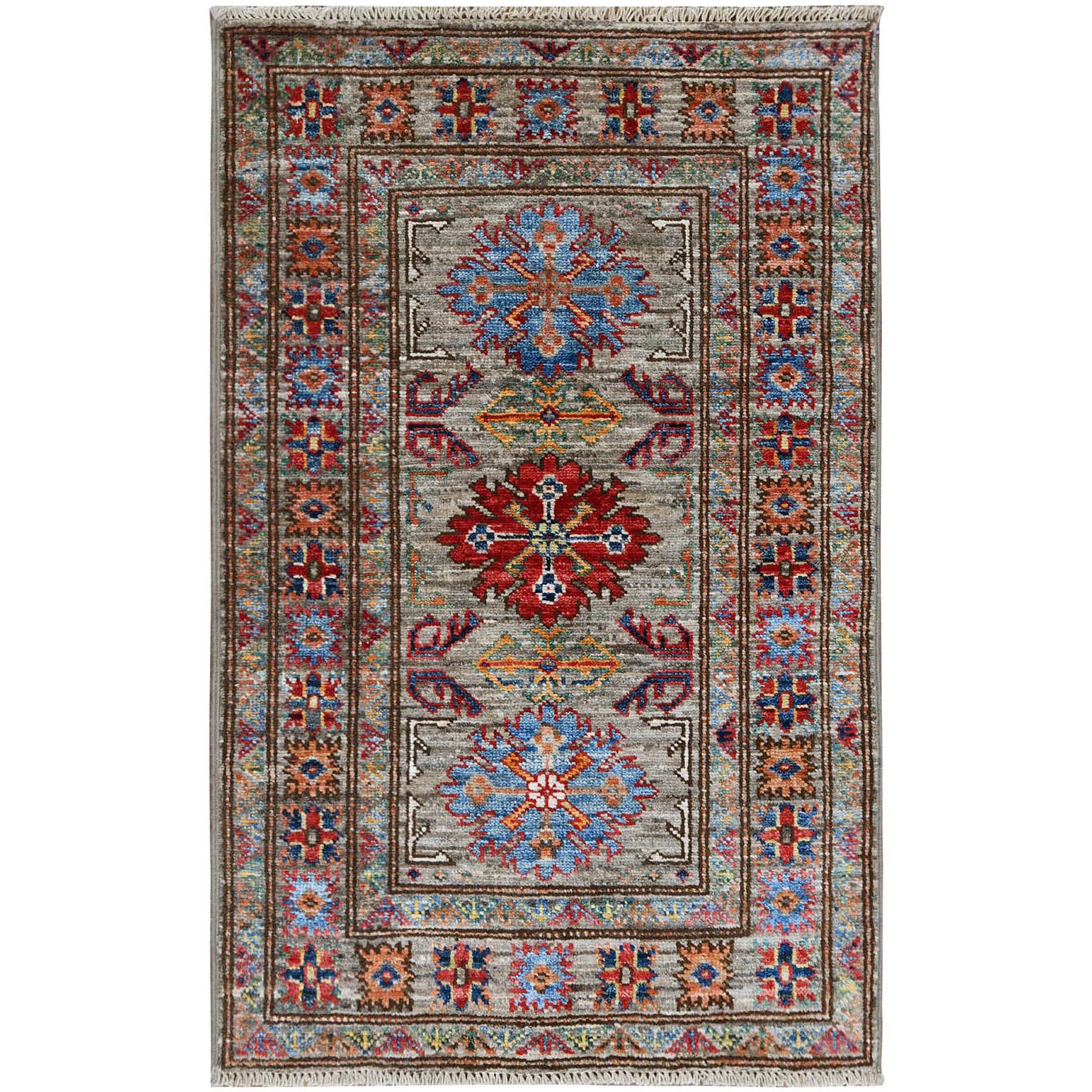Caucasian Collection Hand Knotted Grey Rug No: 1121582