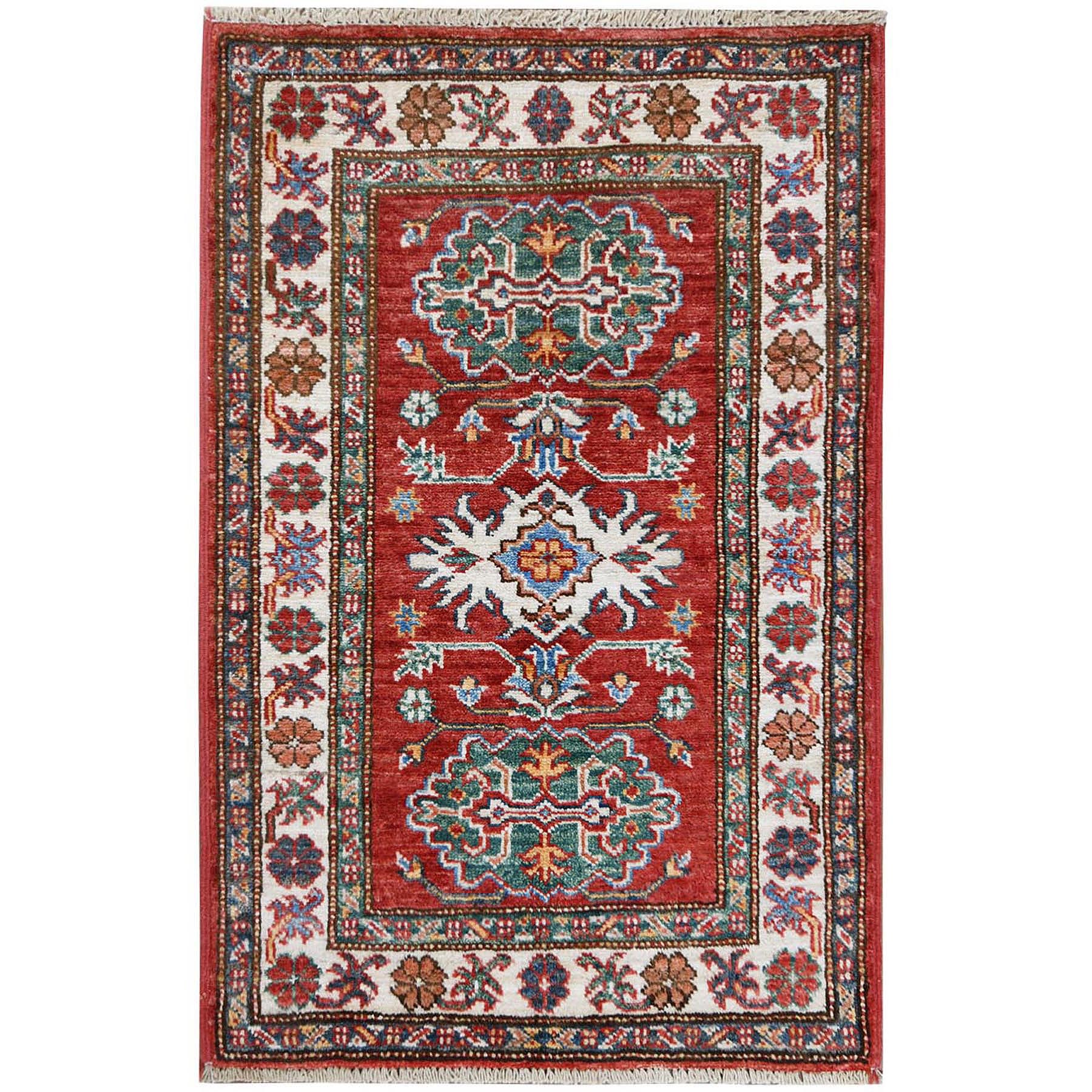 Caucasian Collection Hand Knotted Red Rug No: 1121588