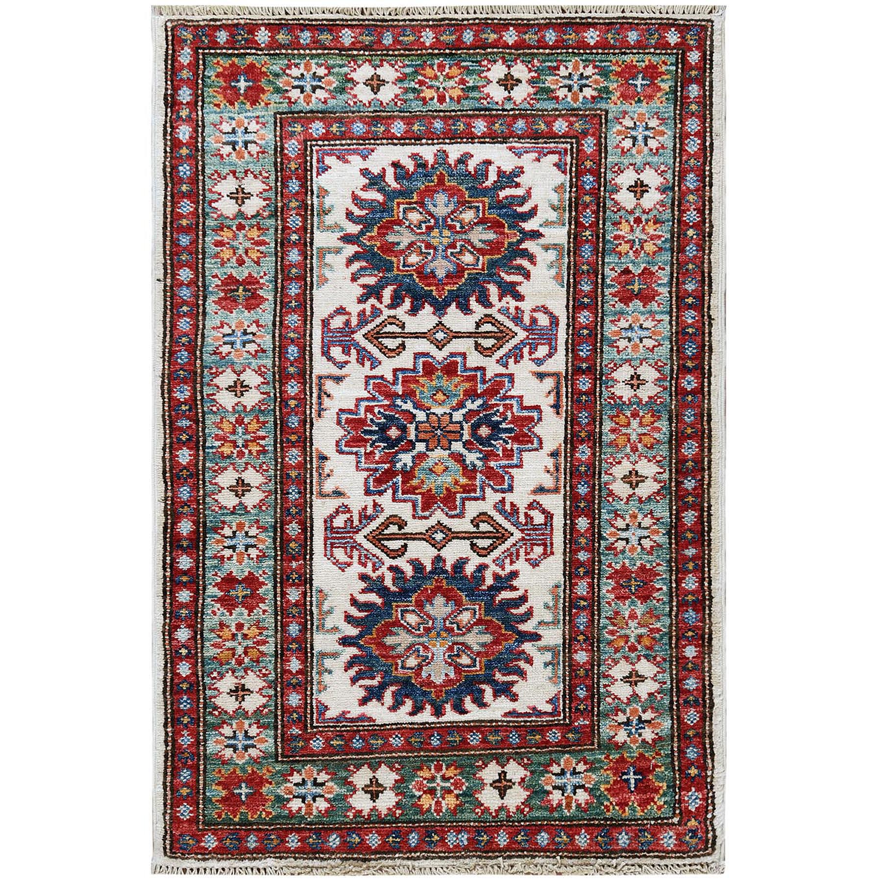 Caucasian Collection Hand Knotted Ivory Rug No: 1121592