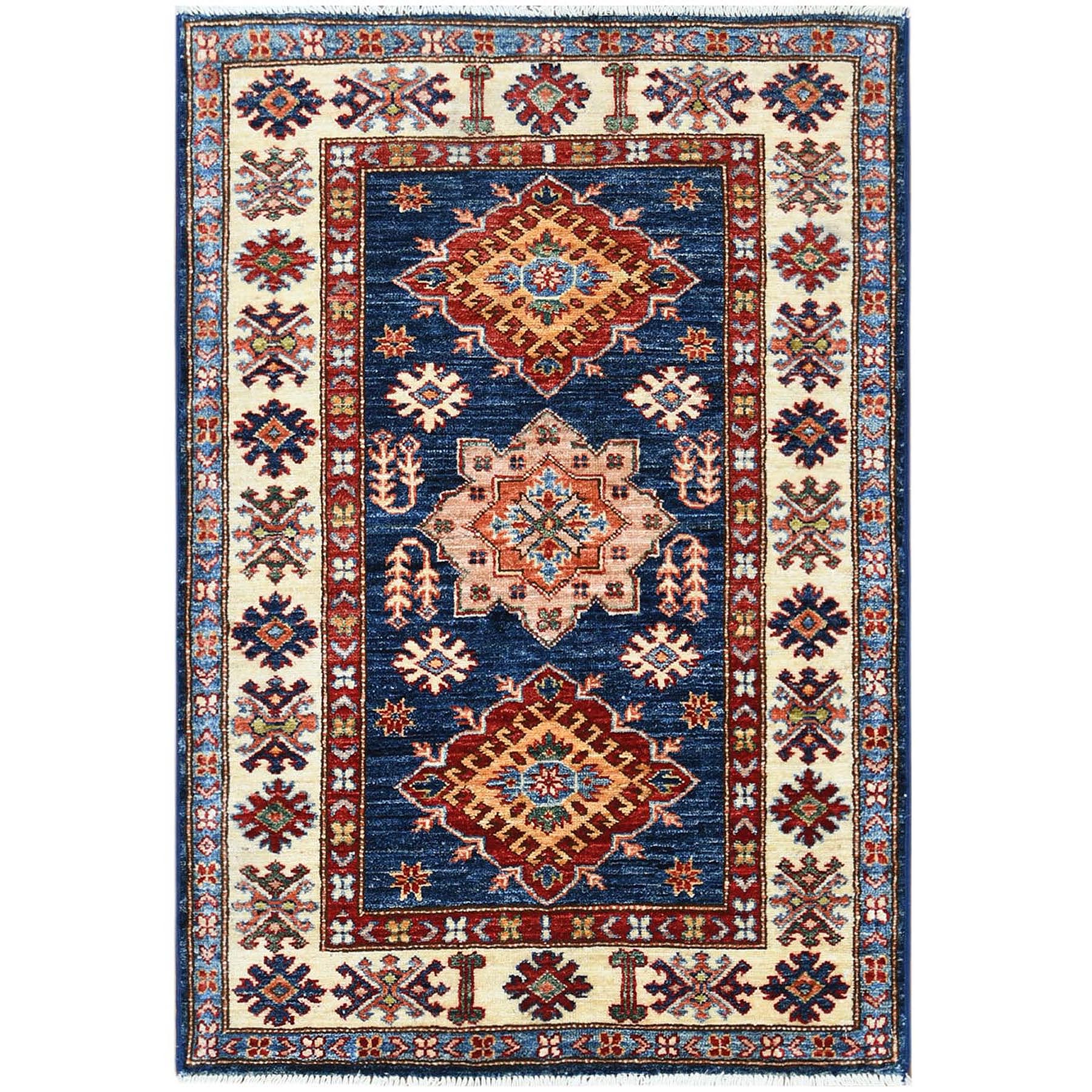 Caucasian Collection Hand Knotted Blue Rug No: 1121596