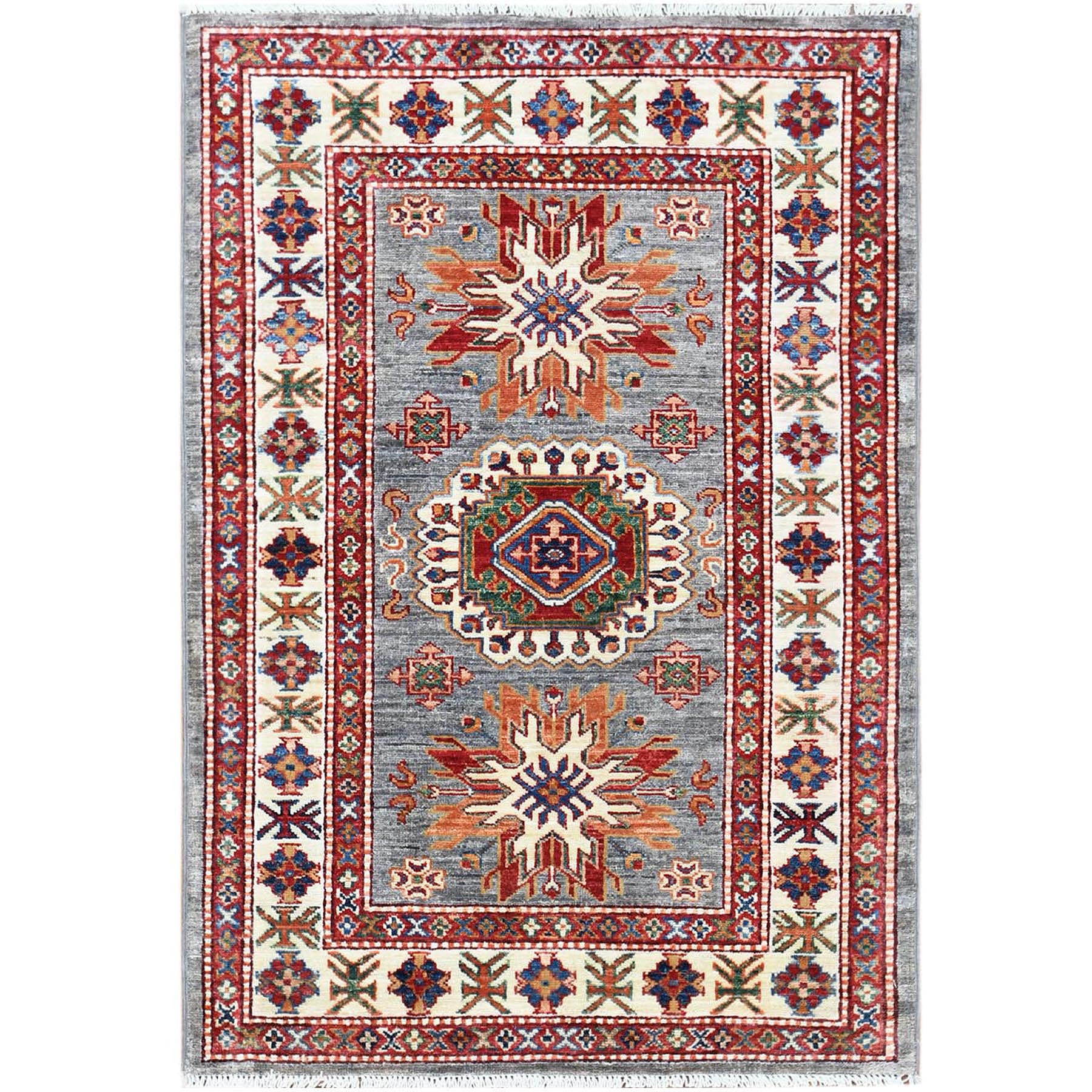 Caucasian Collection Hand Knotted Grey Rug No: 1121598