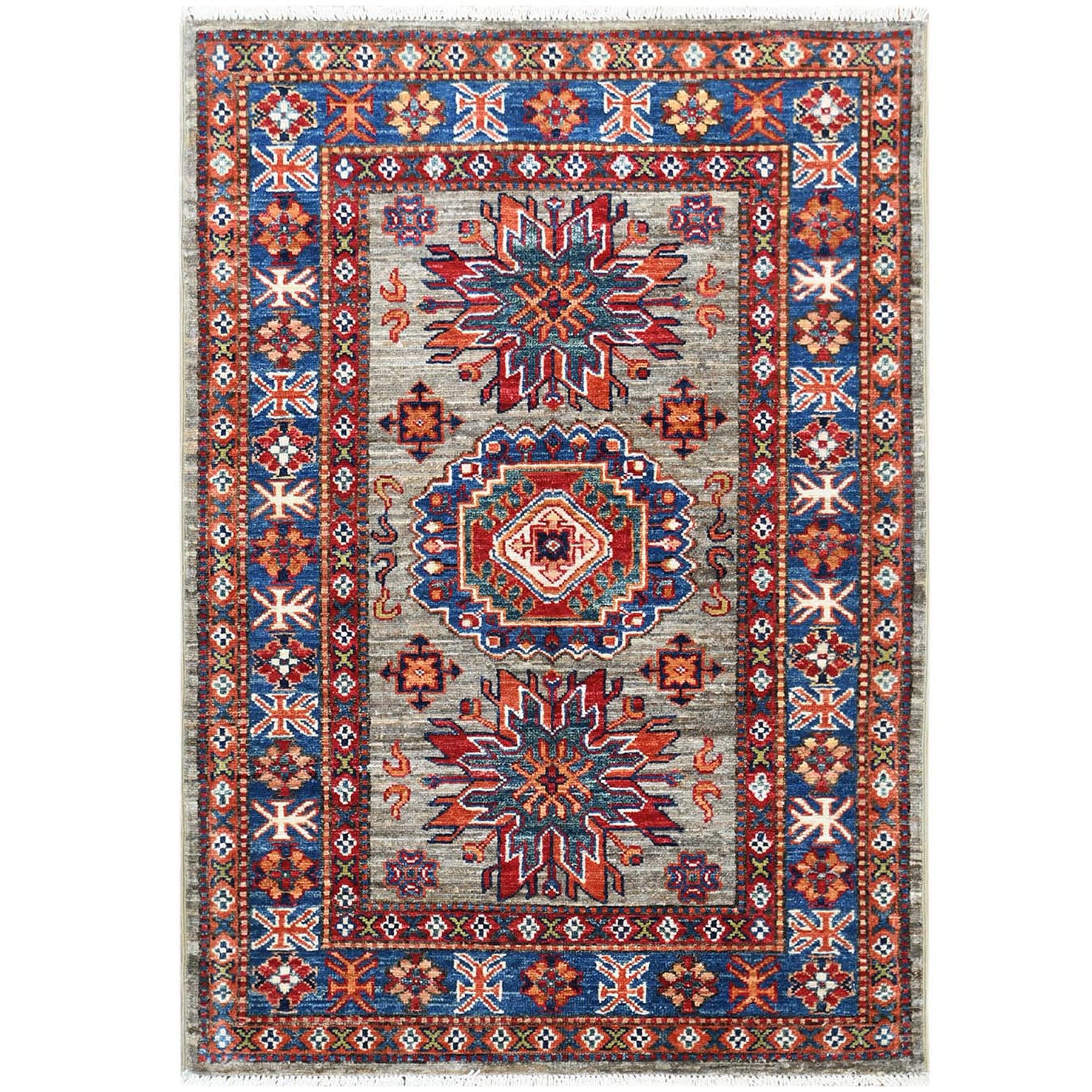 Caucasian Collection Hand Knotted Grey Rug No: 1121602