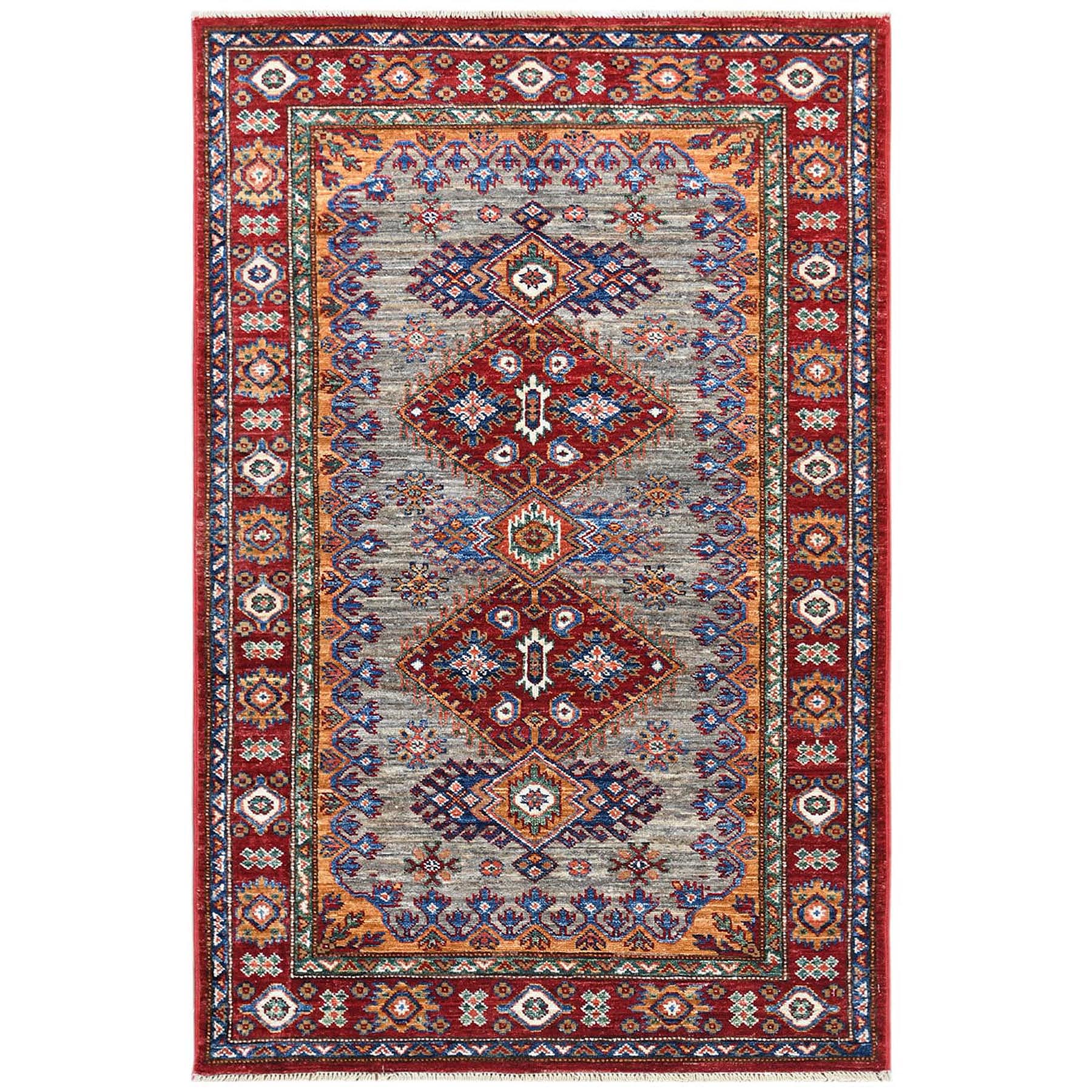 Caucasian Collection Hand Knotted Grey Rug No: 1121608