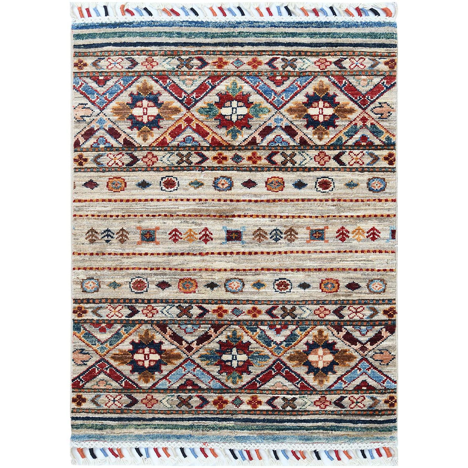 Caucasian Collection Hand Knotted Grey Rug No: 1121642