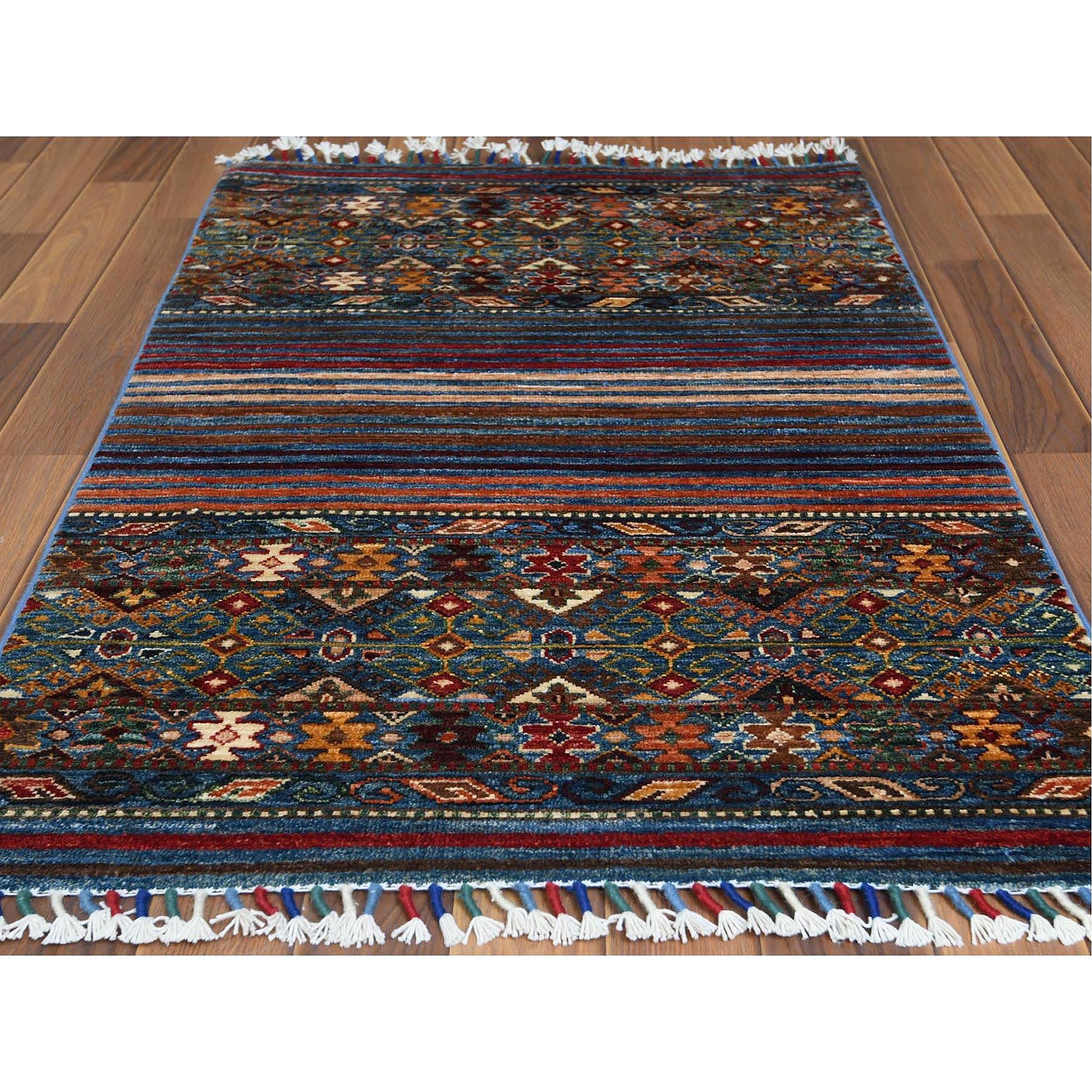 Caucasian Collection Hand Knotted Blue 1121644 Rug