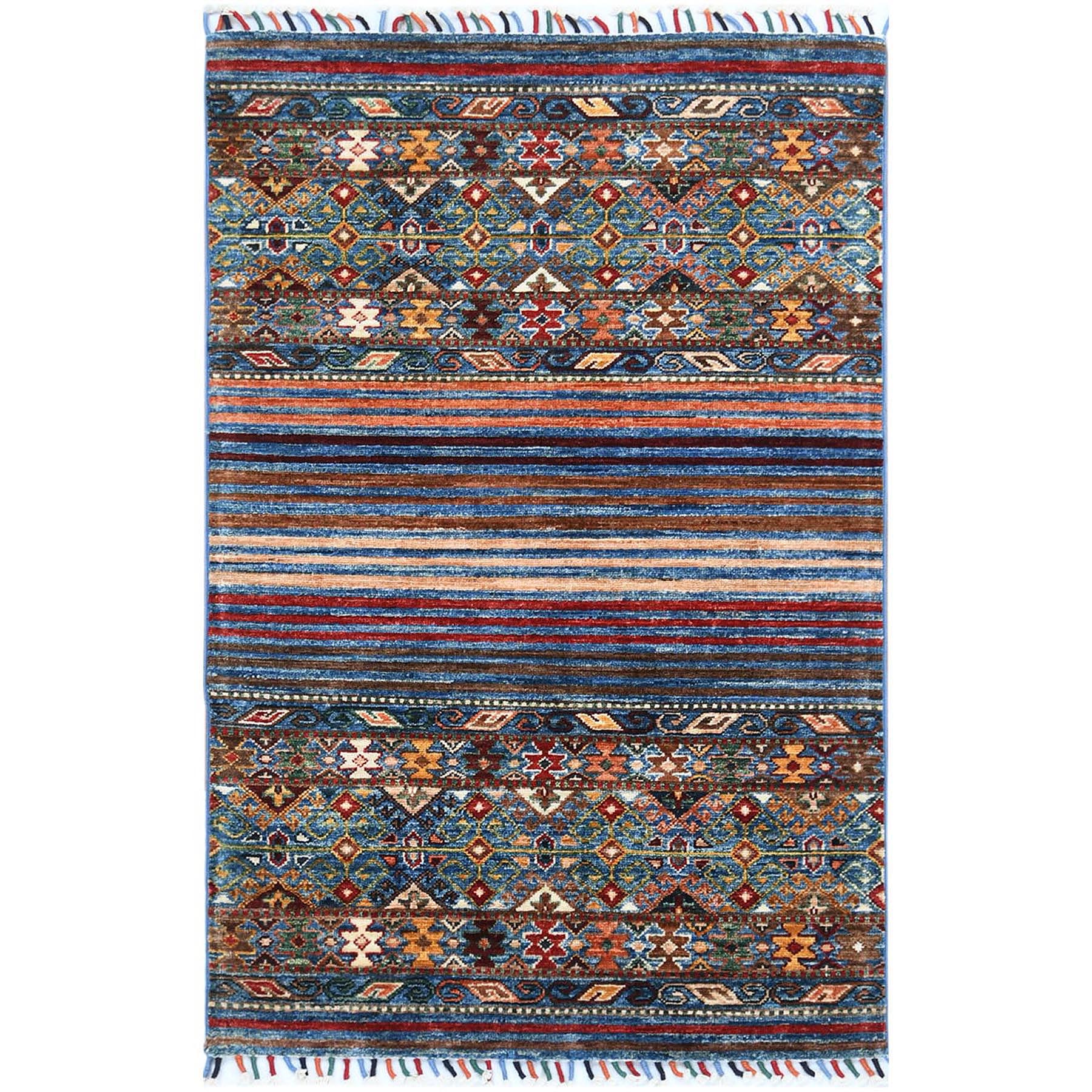 Caucasian Collection Hand Knotted Blue Rug No: 1121656