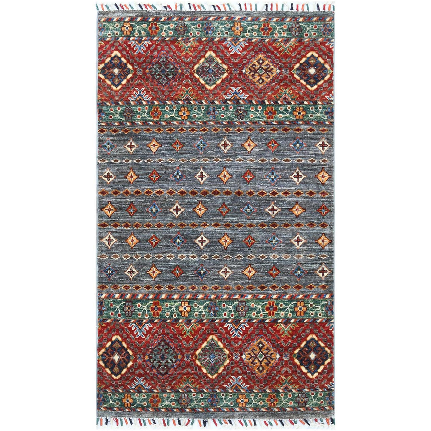 Caucasian Collection Hand Knotted Grey Rug No: 1121658