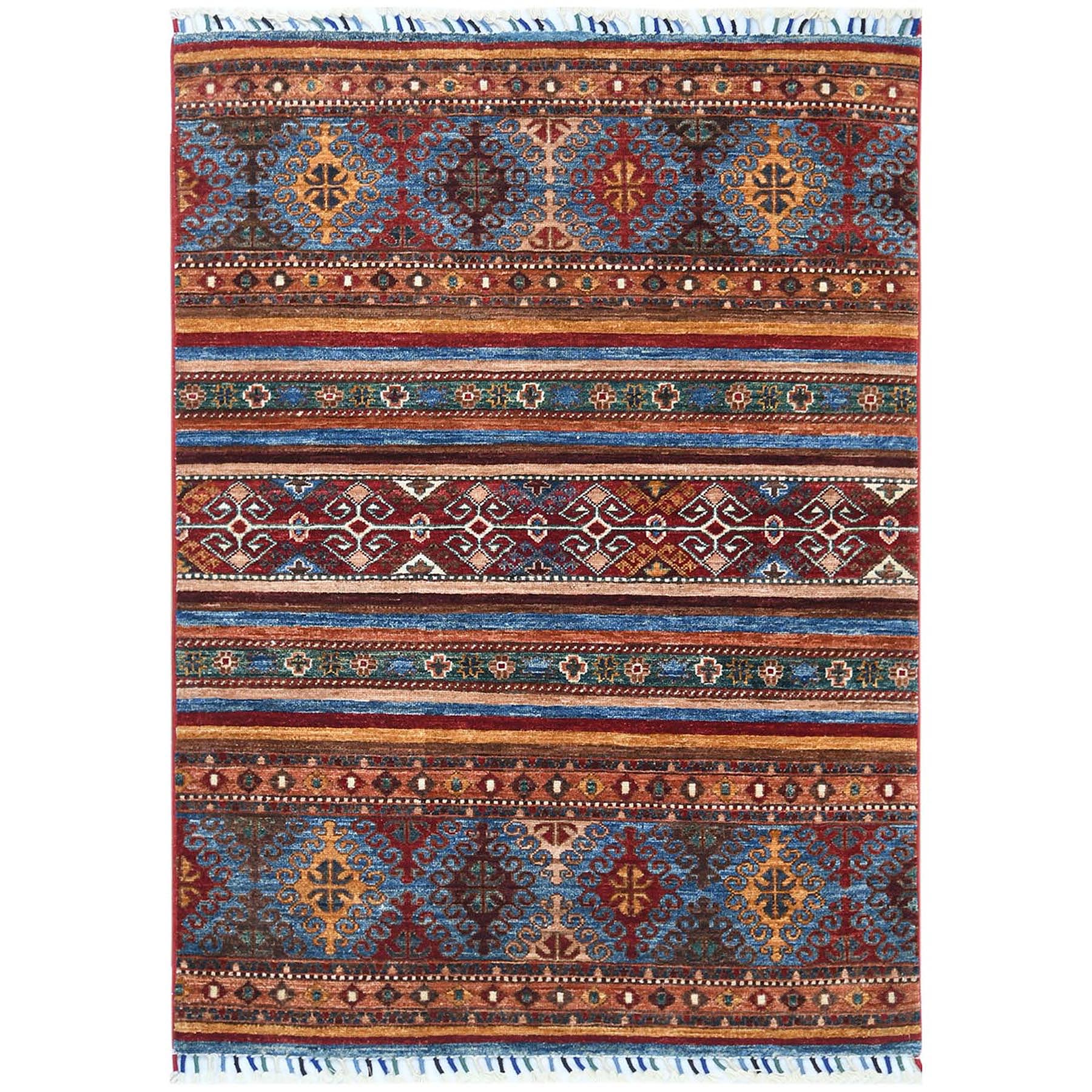 Caucasian Collection Hand Knotted Red Rug No: 1121668