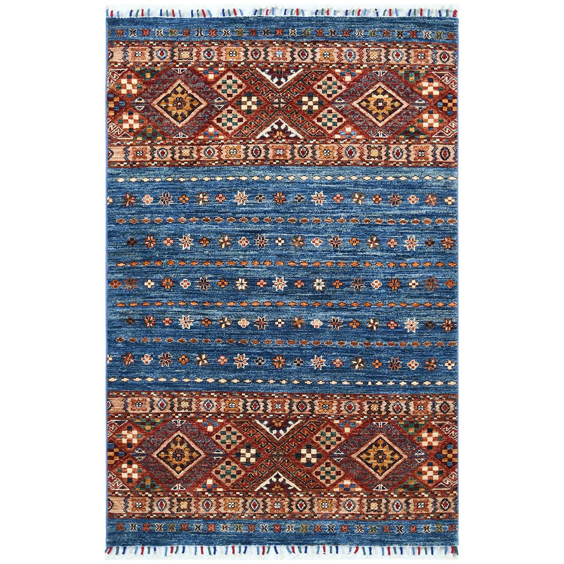 Caucasian Collection Hand Knotted Blue Rug No: 1121670