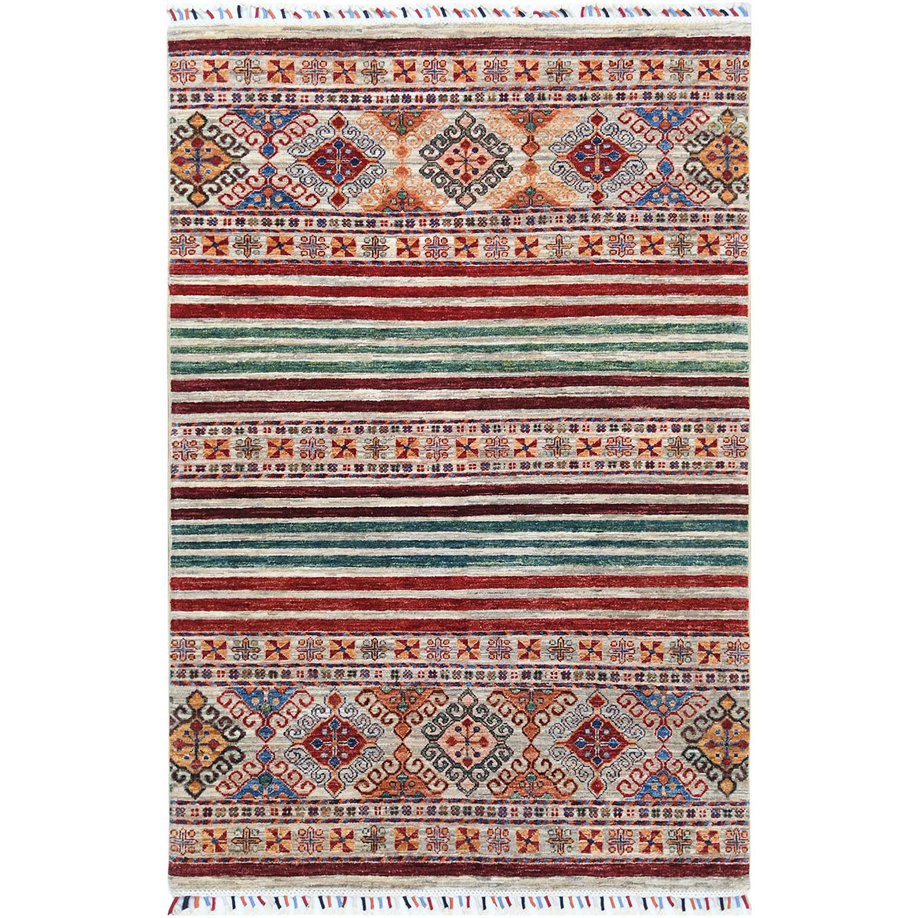 Caucasian Collection Hand Knotted Grey Rug No: 1121678