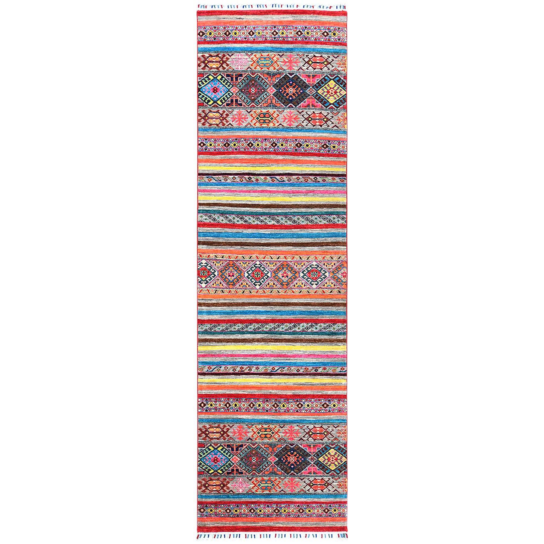 Caucasian Collection Hand Knotted Grey Rug No: 1121686