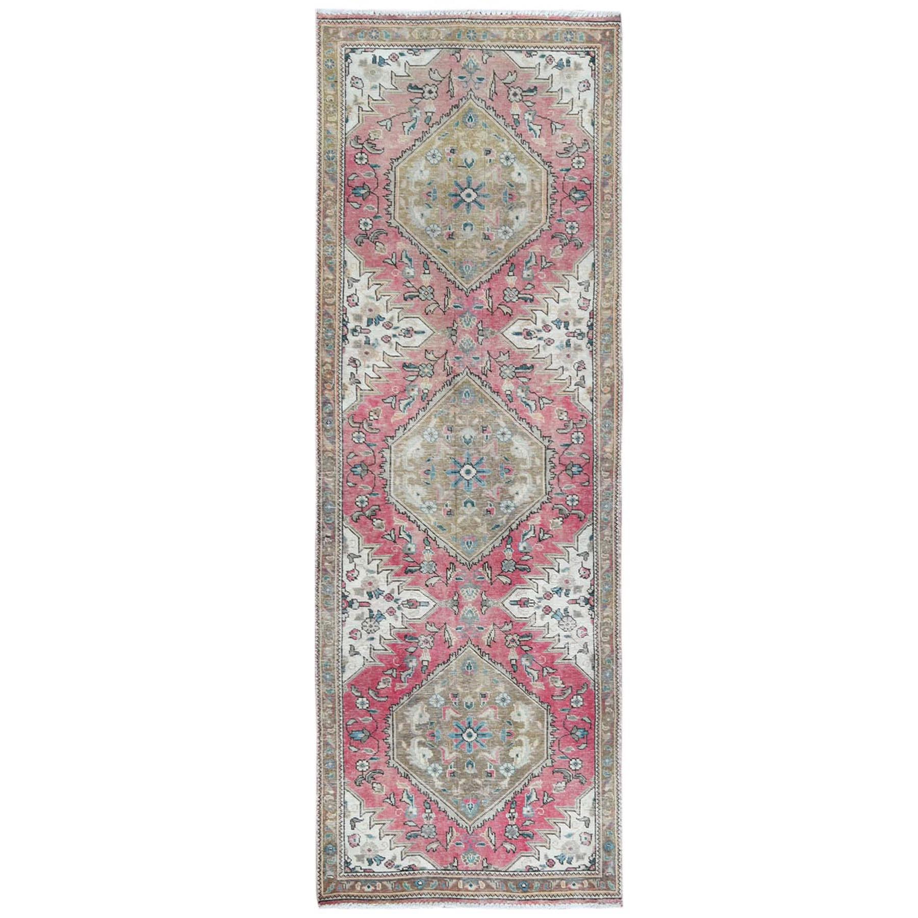 Fetneh Collection And Vintage Overdyed Collection Hand Knotted Red Rug No: 1121752