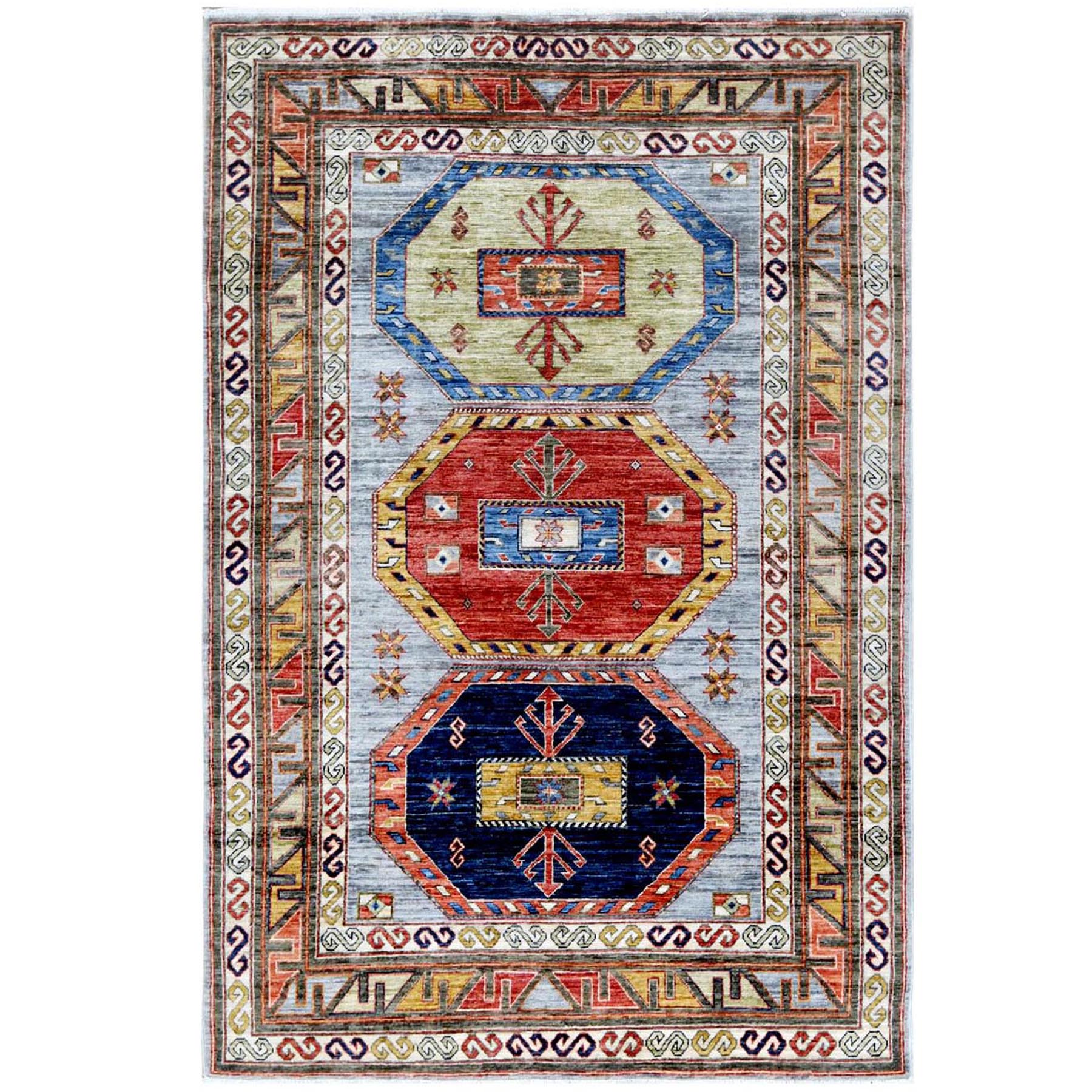 Caucasian Collection Hand Knotted Grey Rug No: 1121766