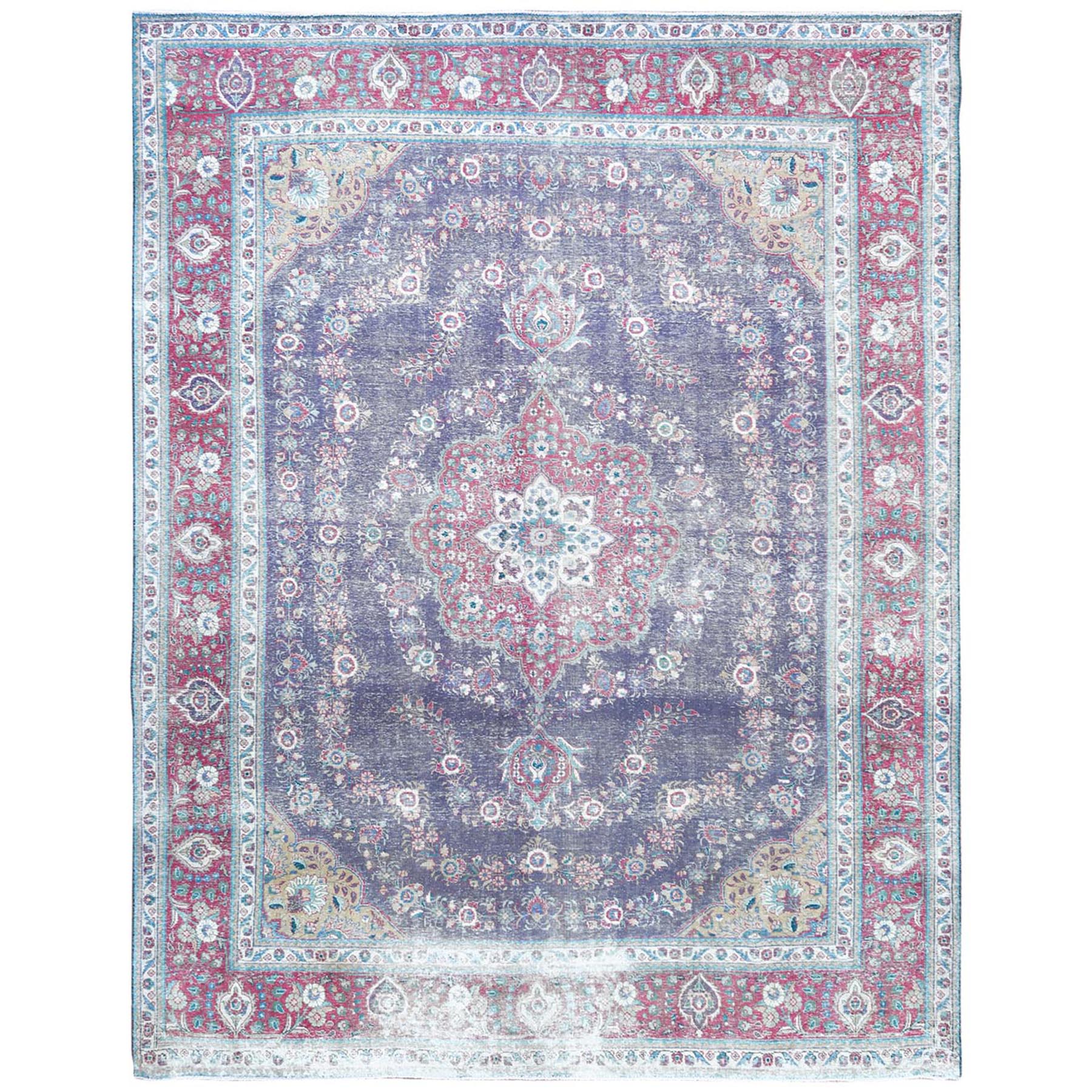 Fetneh Collection And Vintage Overdyed Collection Hand Knotted Purple Rug No: 1121800