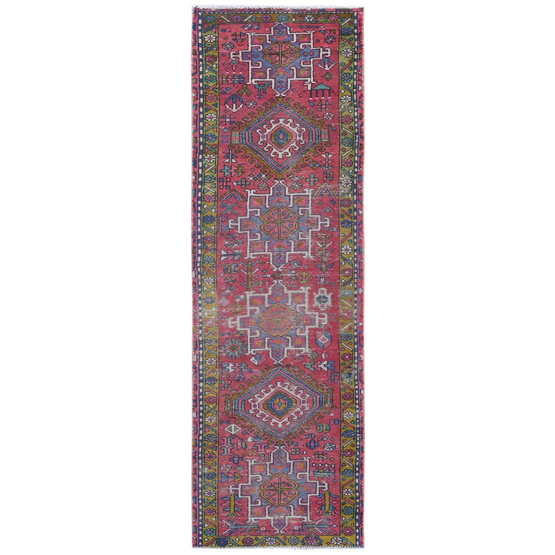 Fetneh Collection And Vintage Overdyed Collection Hand Knotted Red Rug No: 1121816