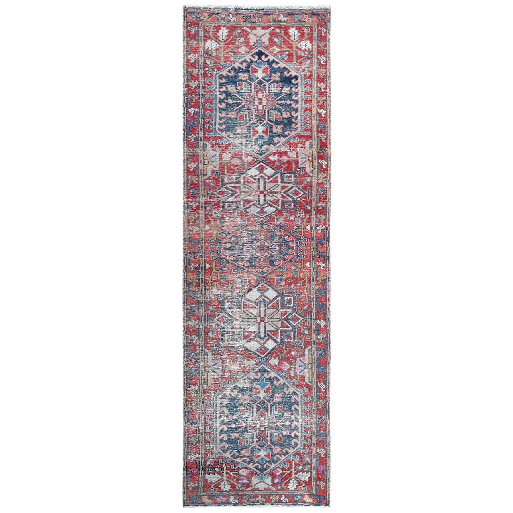 Fetneh Collection And Vintage Overdyed Collection Hand Knotted Red Rug No: 1121832