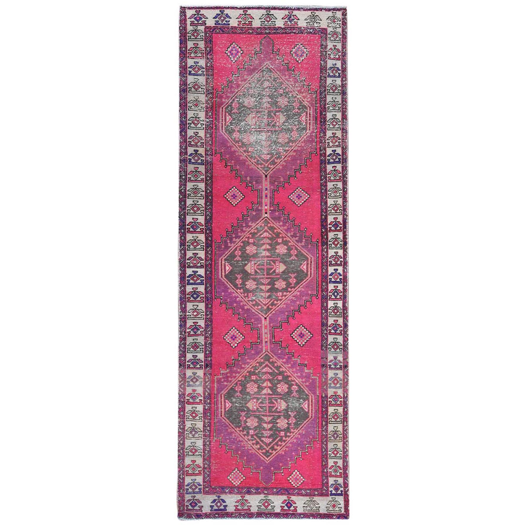 Fetneh Collection And Vintage Overdyed Collection Hand Knotted Pink Rug No: 1121850