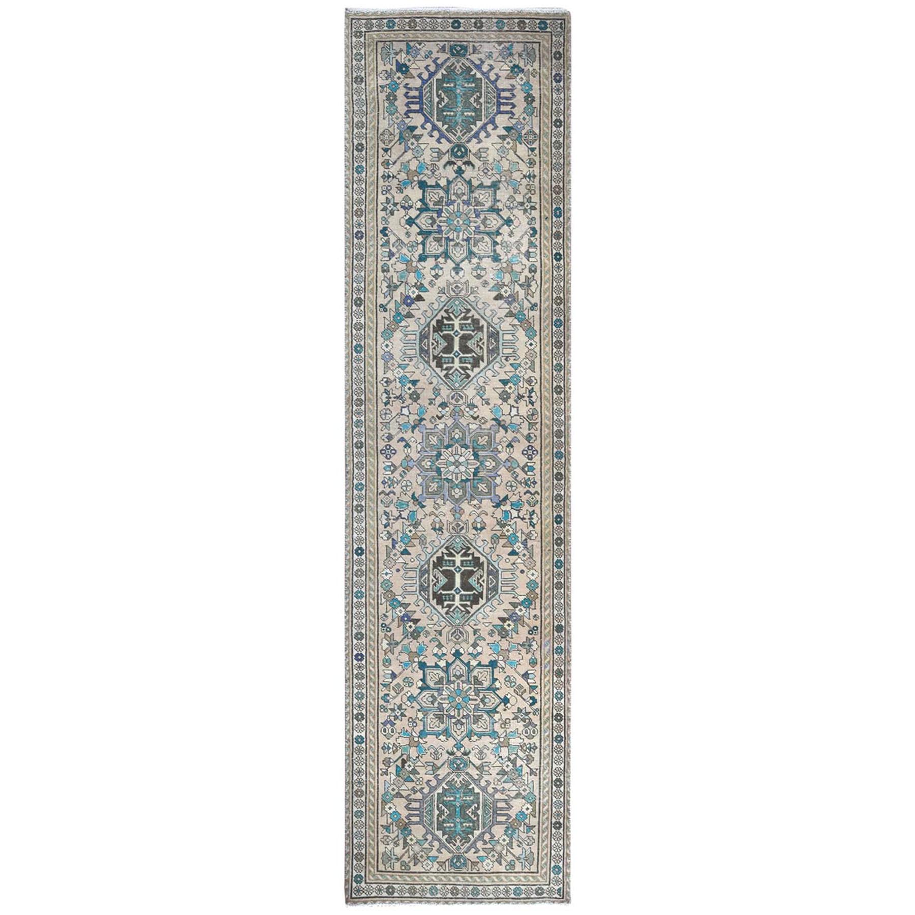 Fetneh Collection And Vintage Overdyed Collection Hand Knotted Beige Rug No: 1121862