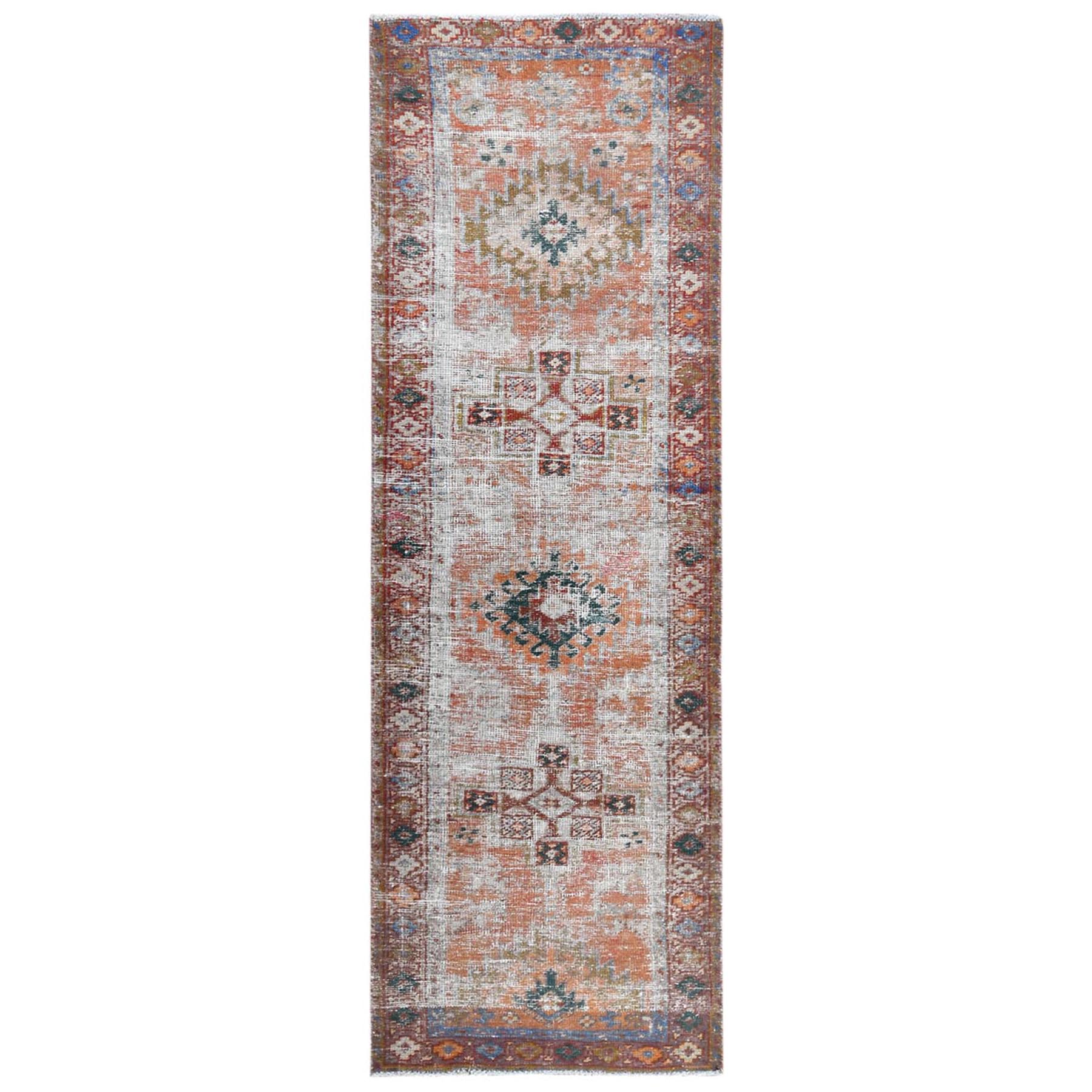 Fetneh Collection And Vintage Overdyed Collection Hand Knotted Orange Rug No: 1121888