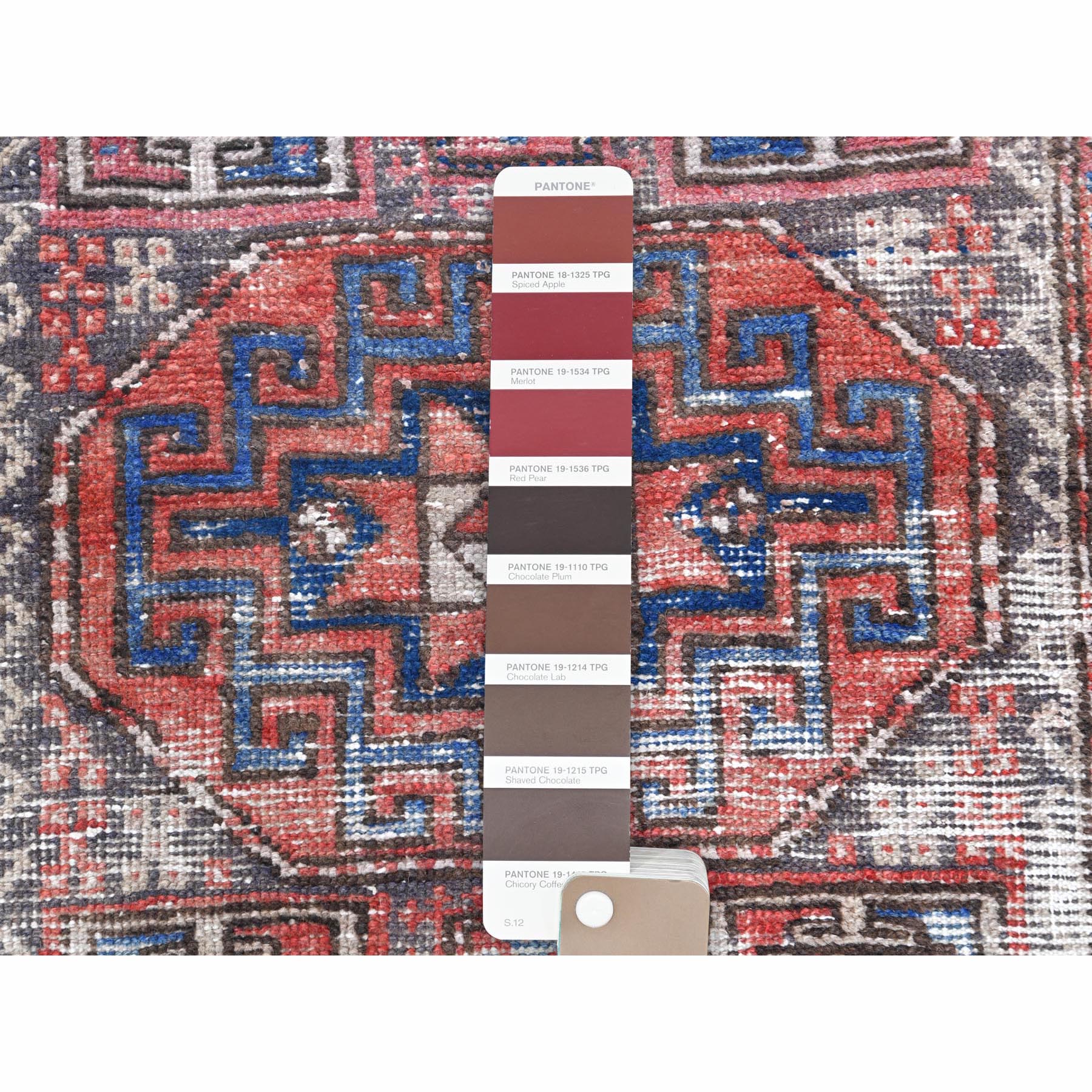 3'2"x9'5" Vintage Red Northwest Persian Distressed Pure Wool Hand Knotted Clean Oriental Runner Rug Sh60946
