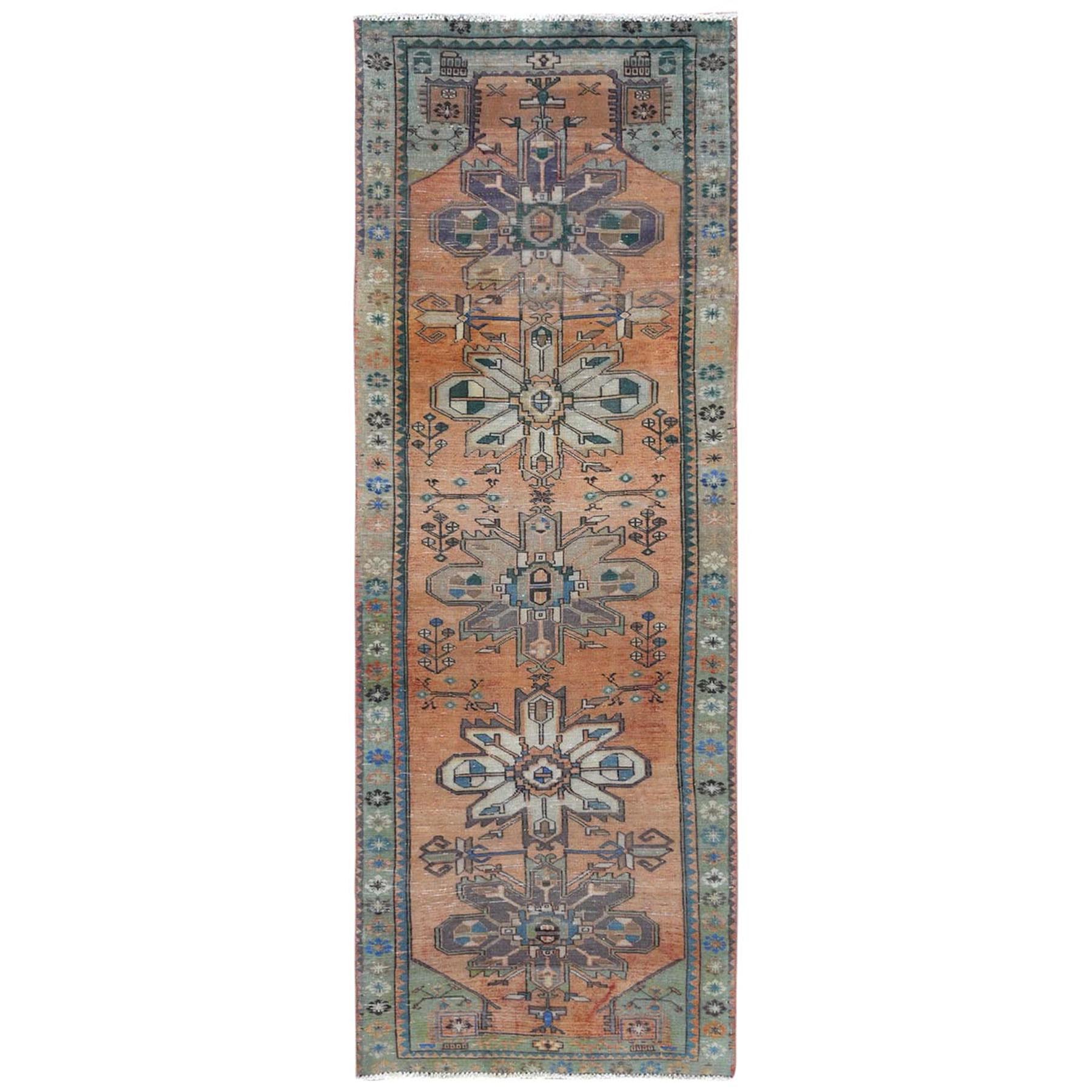 Fetneh Collection And Vintage Overdyed Collection Hand Knotted Orange Rug No: 1121896