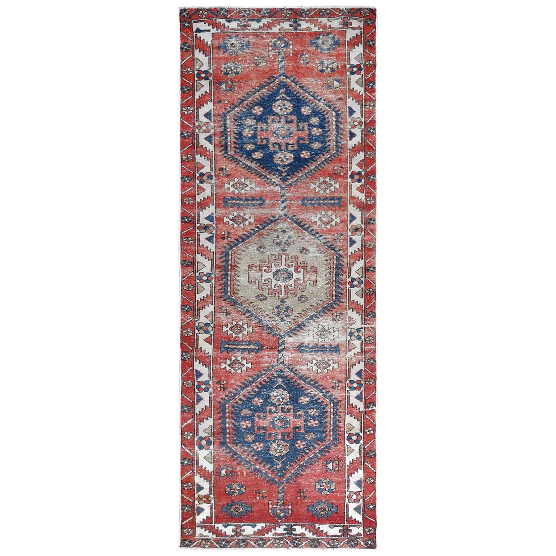 Fetneh Collection And Vintage Overdyed Collection Hand Knotted Red Rug No: 1121902