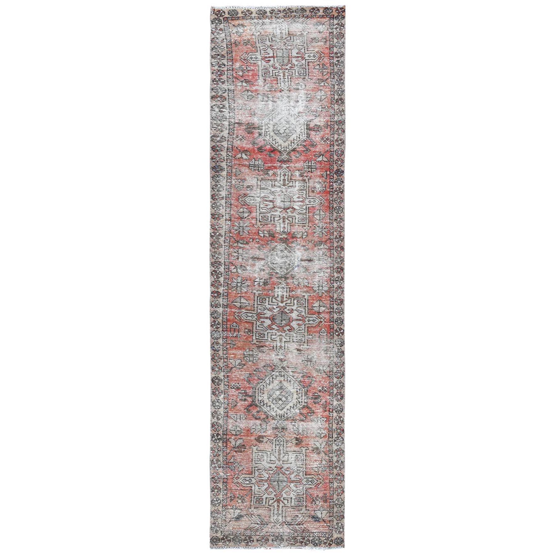 Fetneh Collection And Vintage Overdyed Collection Hand Knotted Red Rug No: 1121906