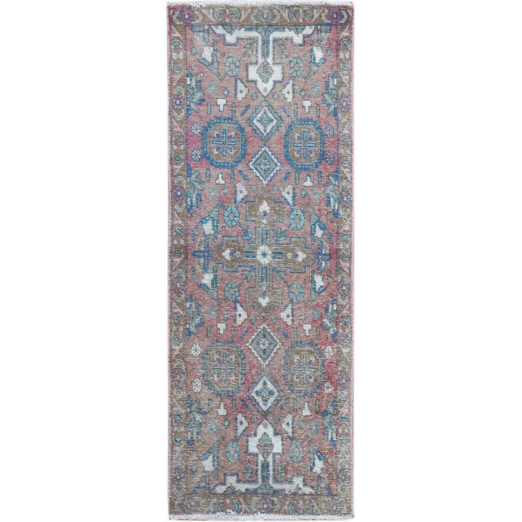 Fetneh Collection And Vintage Overdyed Collection Hand Knotted Red Rug No: 1121910