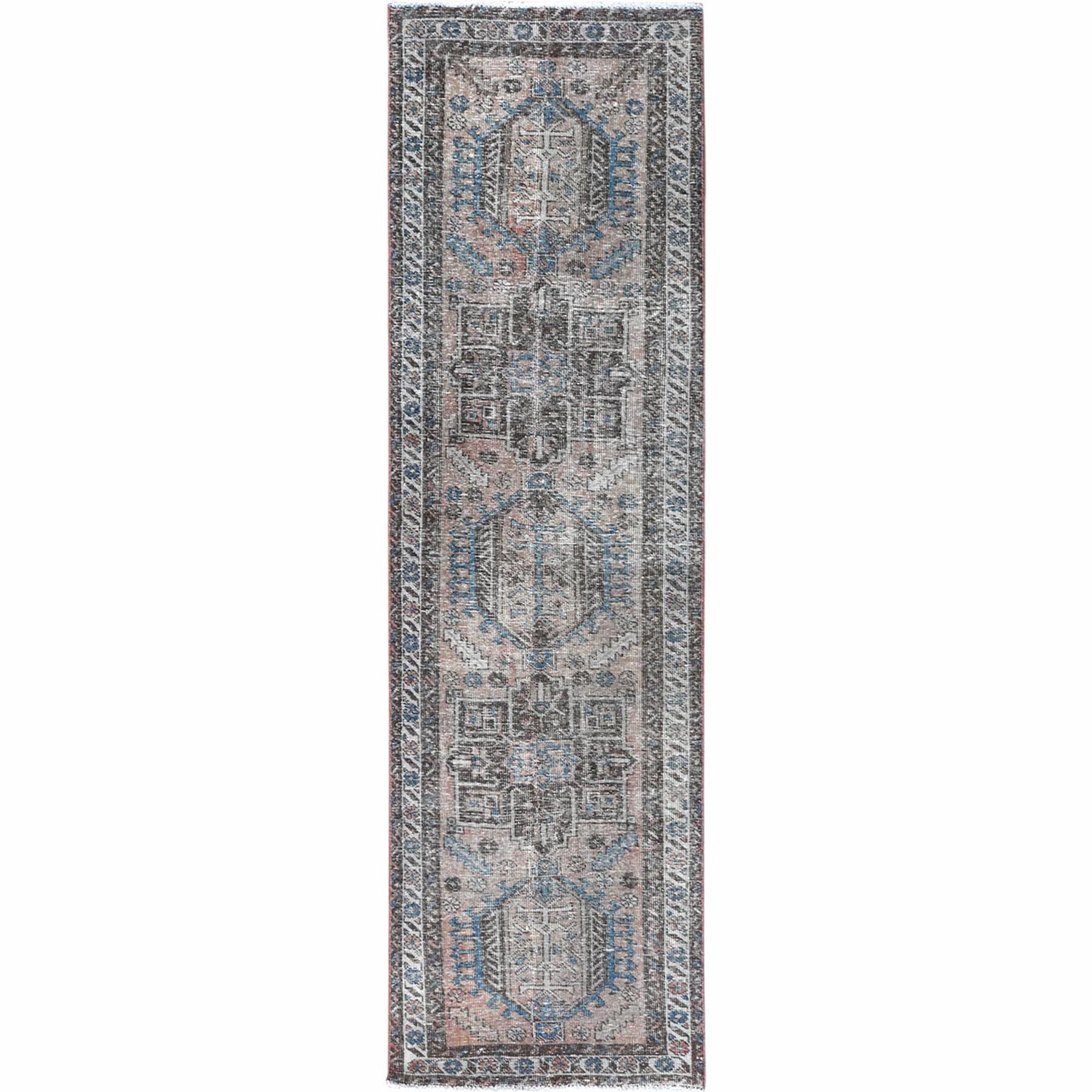 Fetneh Collection And Vintage Overdyed Collection Hand Knotted Brown Rug No: 1121922