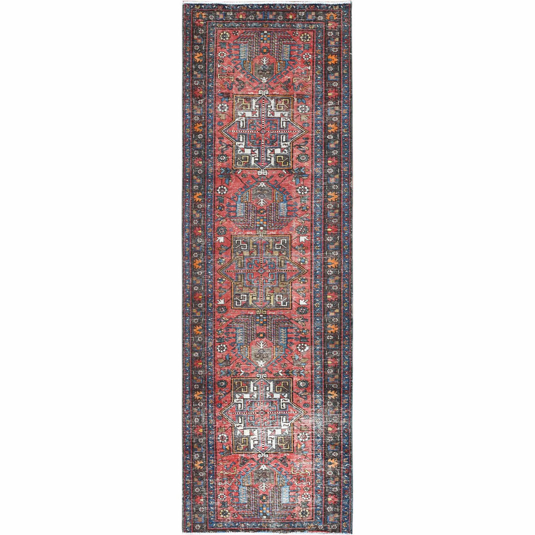 Fetneh Collection And Vintage Overdyed Collection Hand Knotted Red Rug No: 1121924