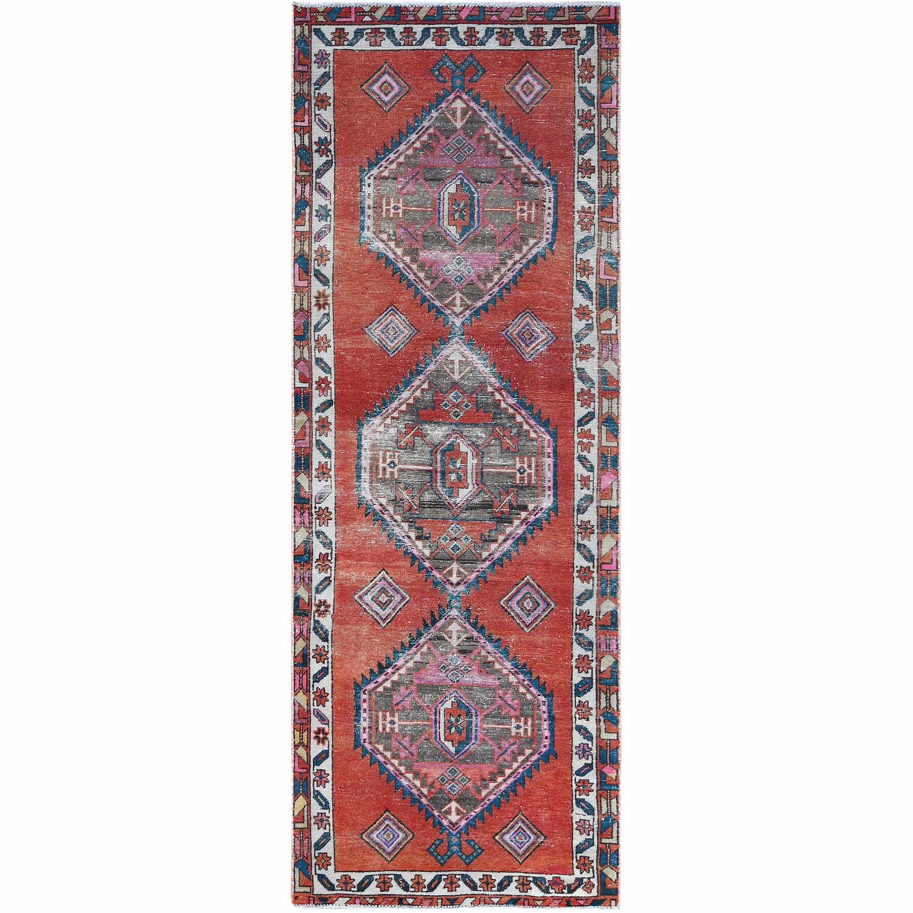 Fetneh Collection And Vintage Overdyed Collection Hand Knotted Red Rug No: 1121938
