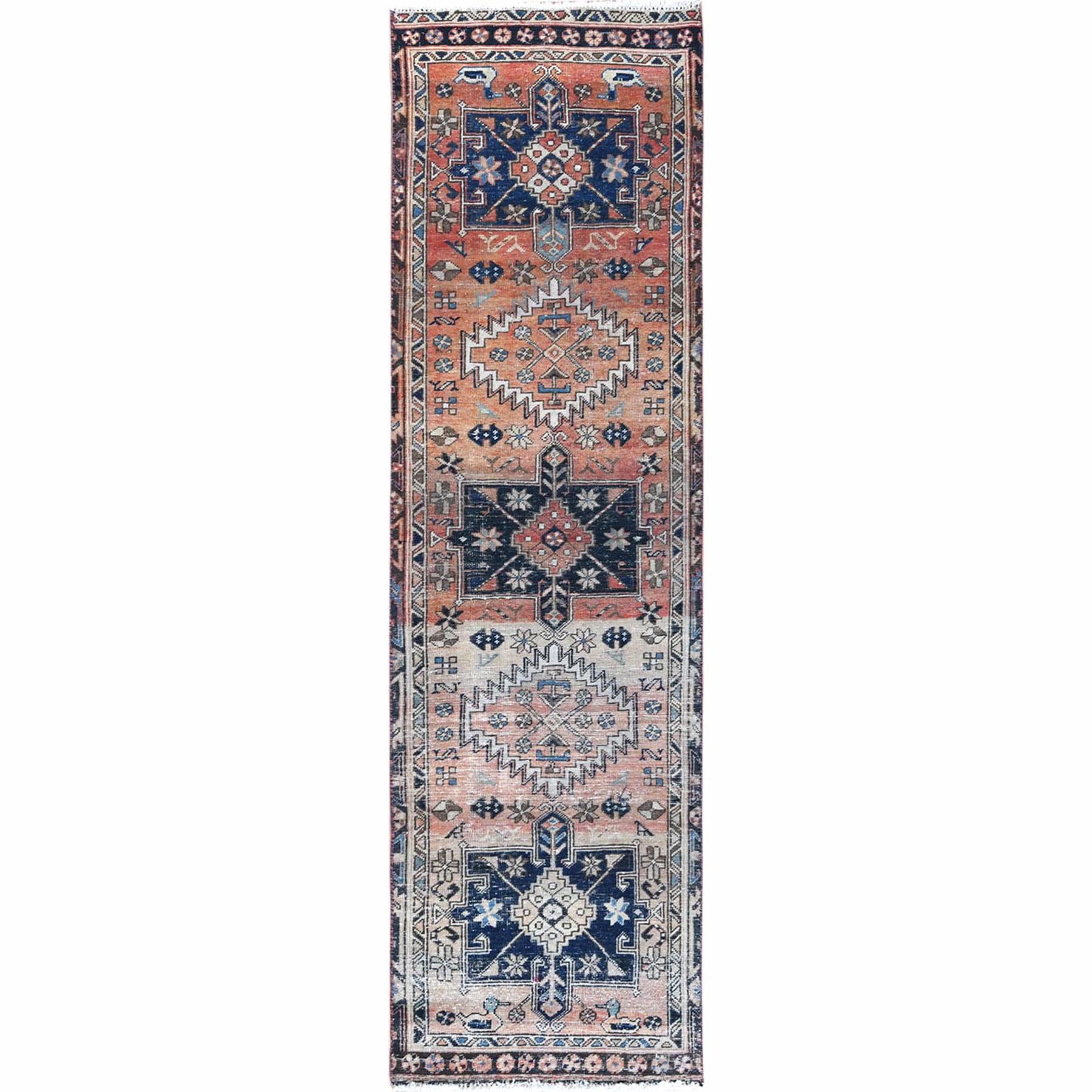 Fetneh Collection And Vintage Overdyed Collection Hand Knotted Orange Rug No: 1121940