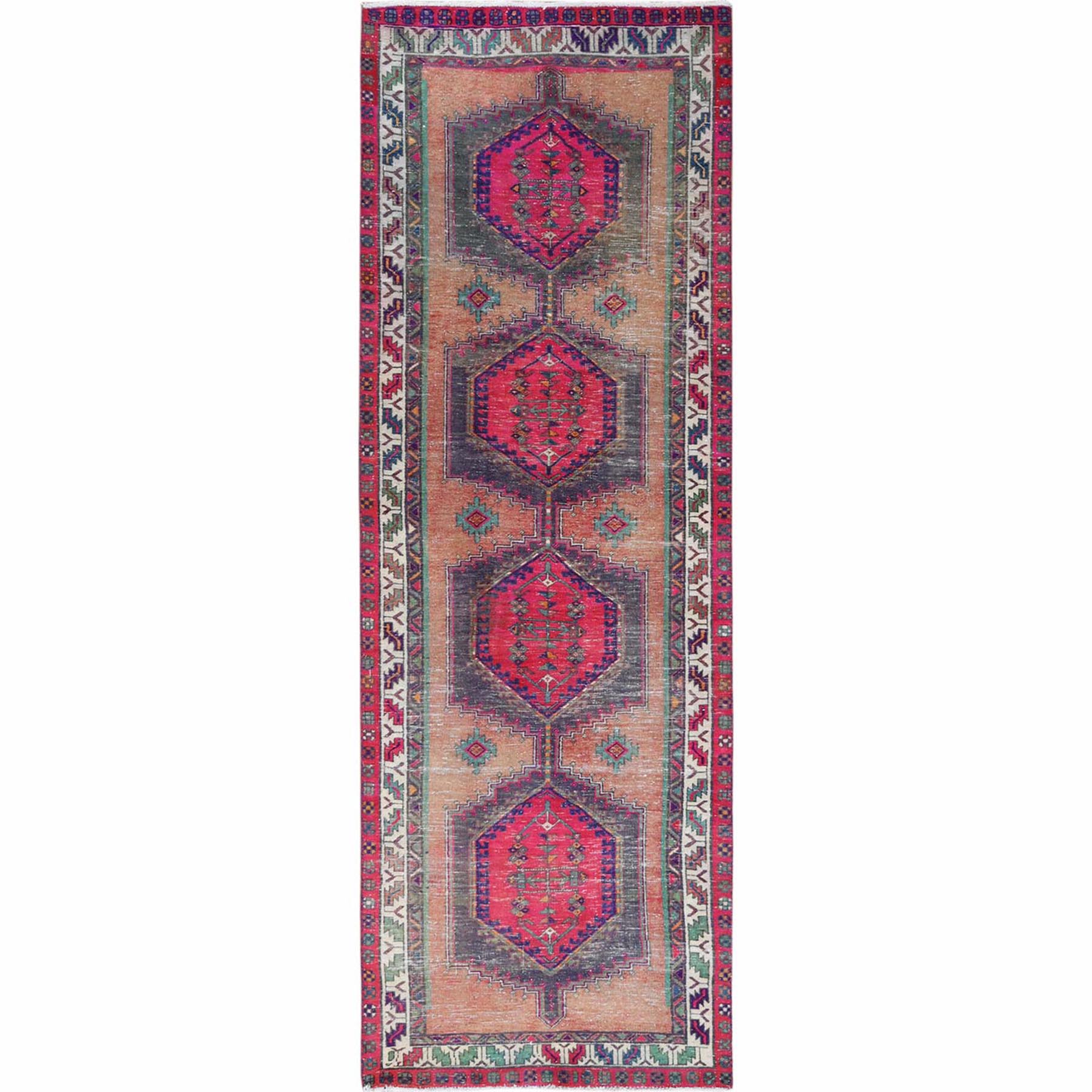 Fetneh Collection And Vintage Overdyed Collection Hand Knotted Pink Rug No: 1121952