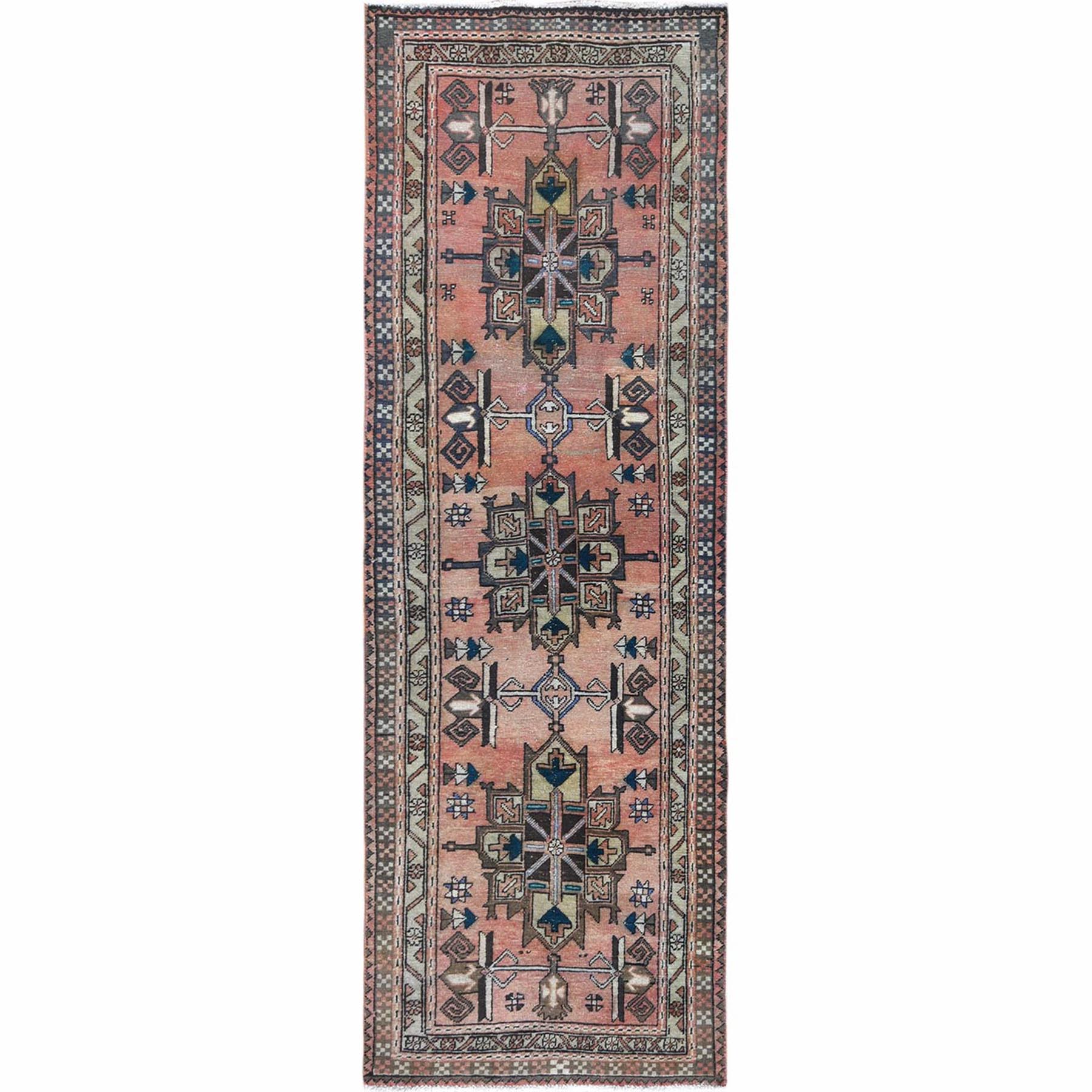 Fetneh Collection And Vintage Overdyed Collection Hand Knotted Orange Rug No: 1121956