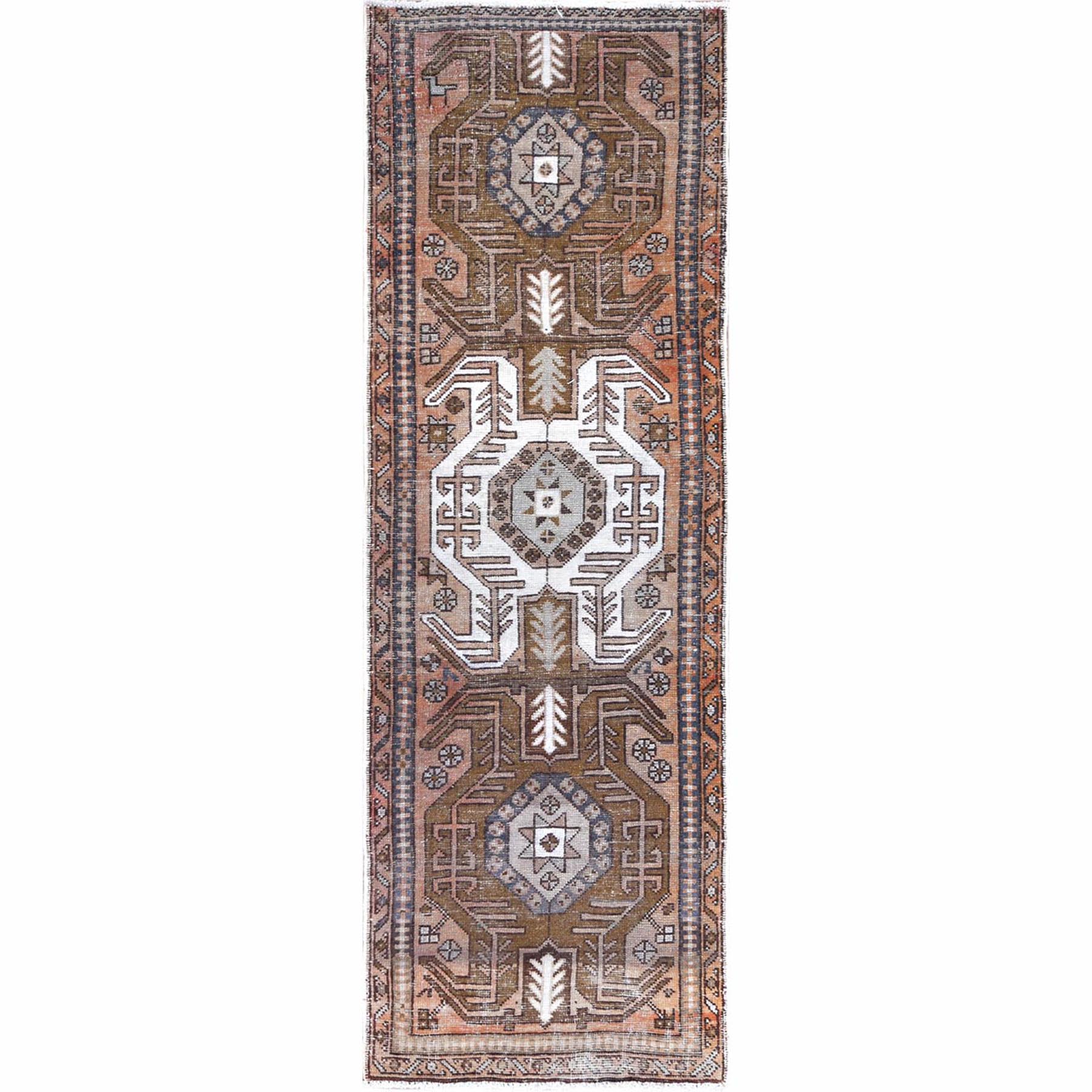 Fetneh Collection And Vintage Overdyed Collection Hand Knotted Brown Rug No: 1121972