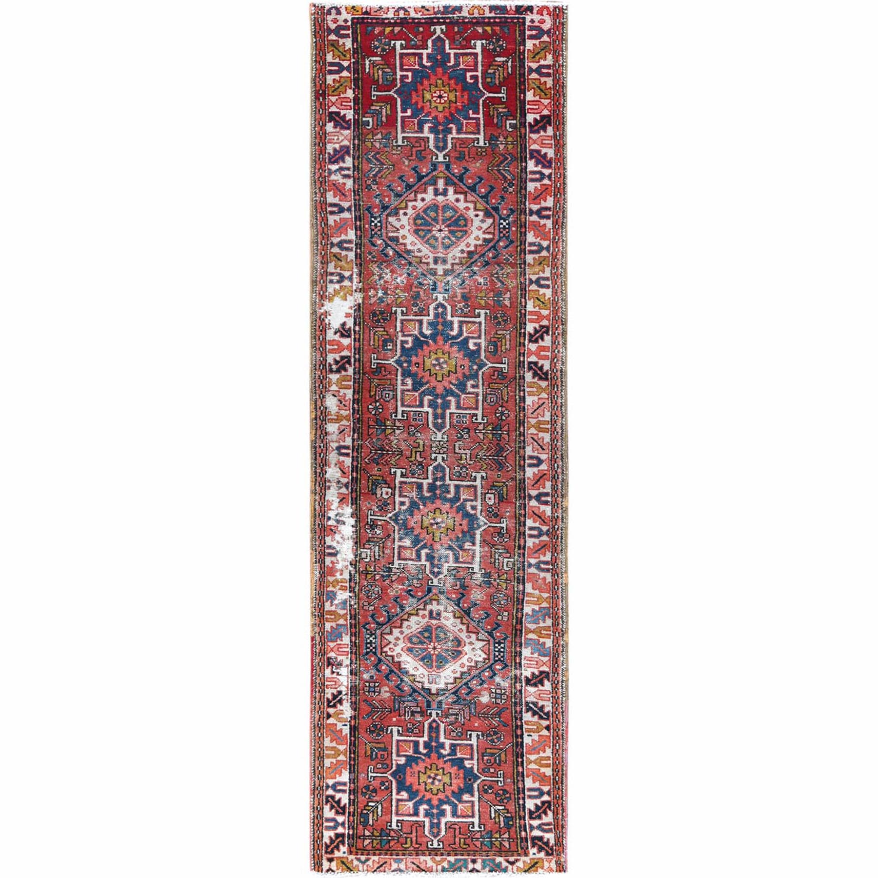 Fetneh Collection And Vintage Overdyed Collection Hand Knotted Red Rug No: 1121978