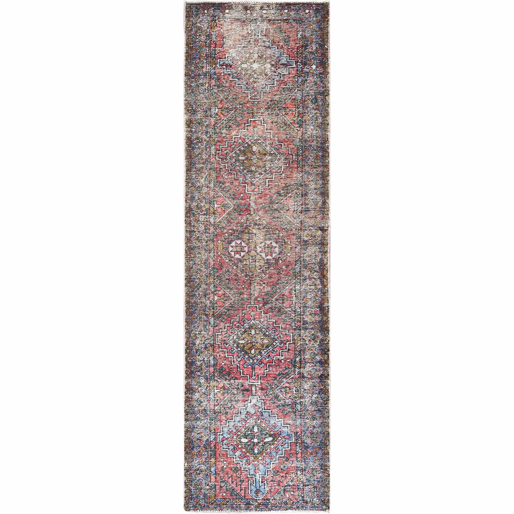 Fetneh Collection And Vintage Overdyed Collection Hand Knotted Red Rug No: 1121984