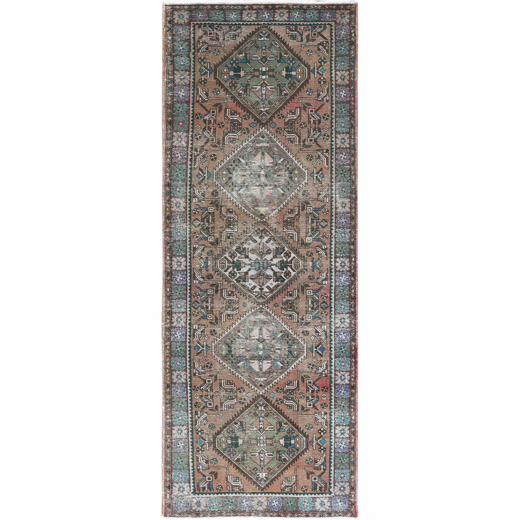 Fetneh Collection And Vintage Overdyed Collection Hand Knotted Brown Rug No: 1122002