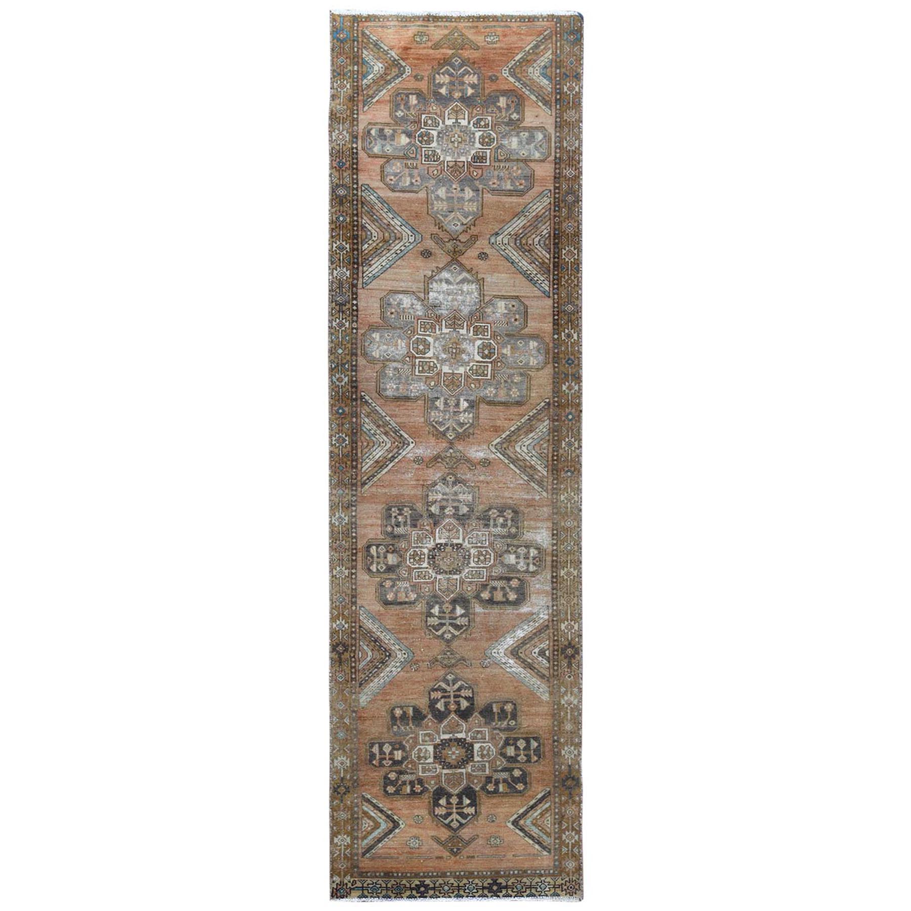 Fetneh Collection And Vintage Overdyed Collection Hand Knotted Orange Rug No: 1122010