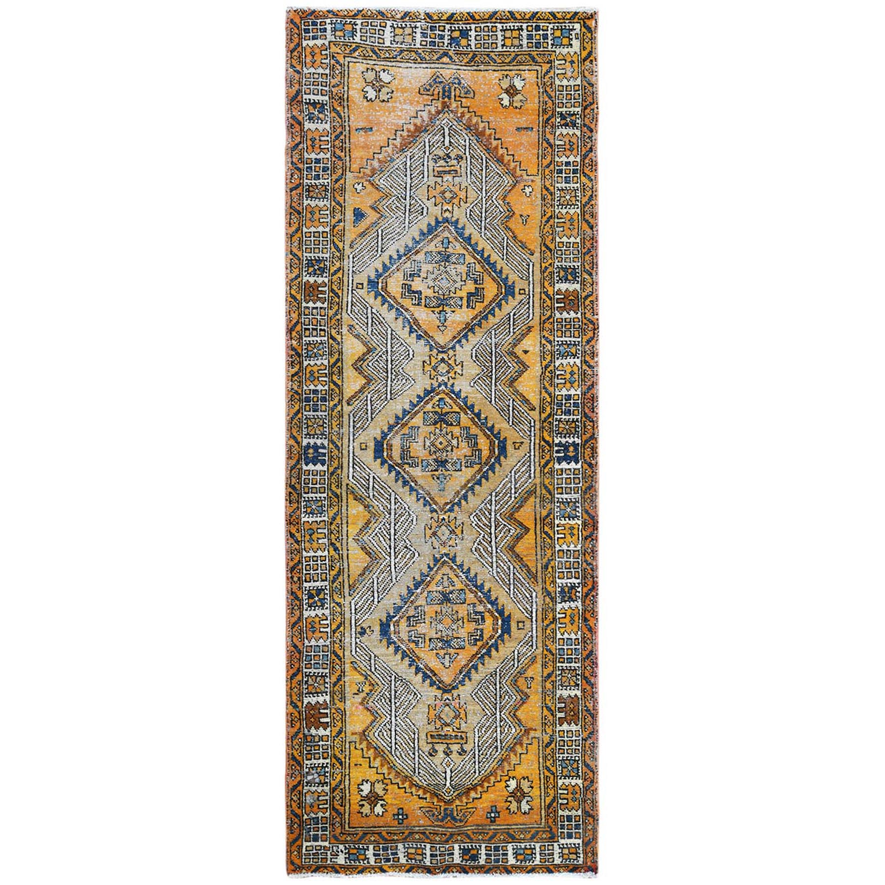 Fetneh Collection And Vintage Overdyed Collection Hand Knotted Yellow Rug No: 1122022
